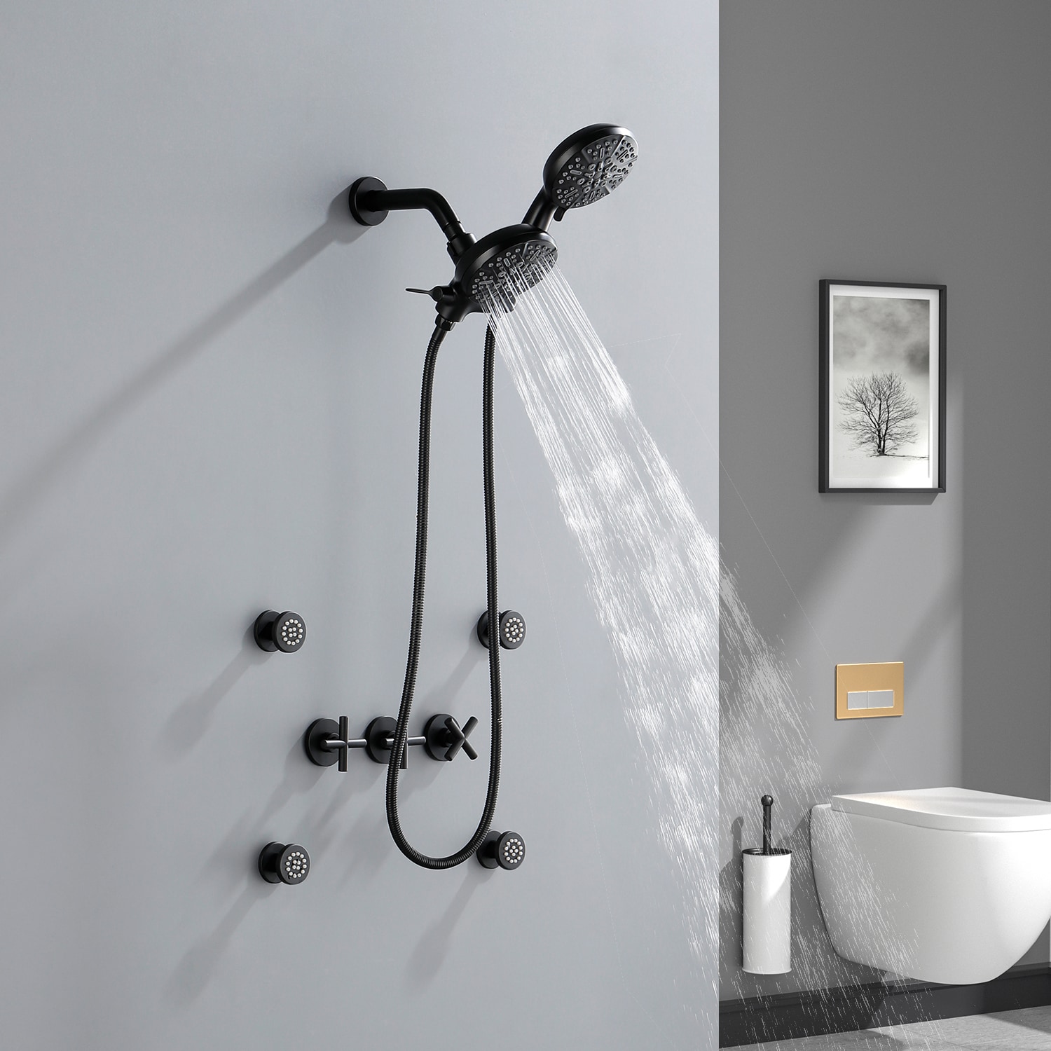 WELLFOR CR-P-10-2W02MB Showerhead-Bar-Panels - View #4