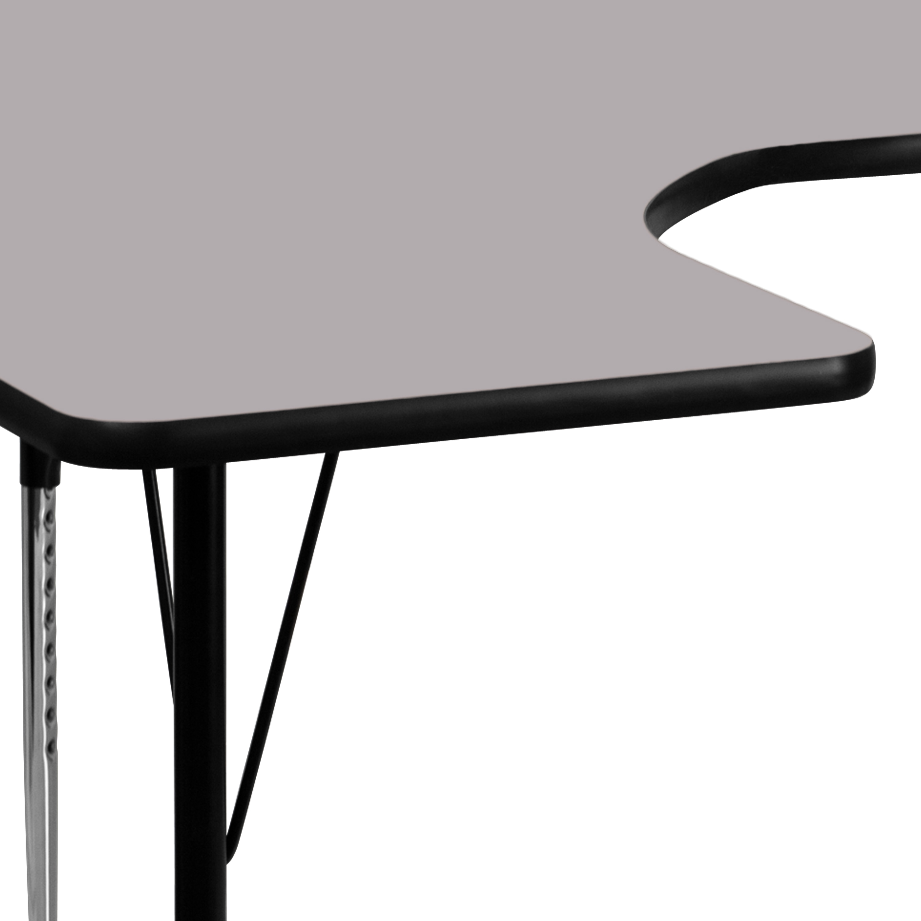 Horseshoe Grey 60''x66'' Thermal Laminate Adjustable Activity Table