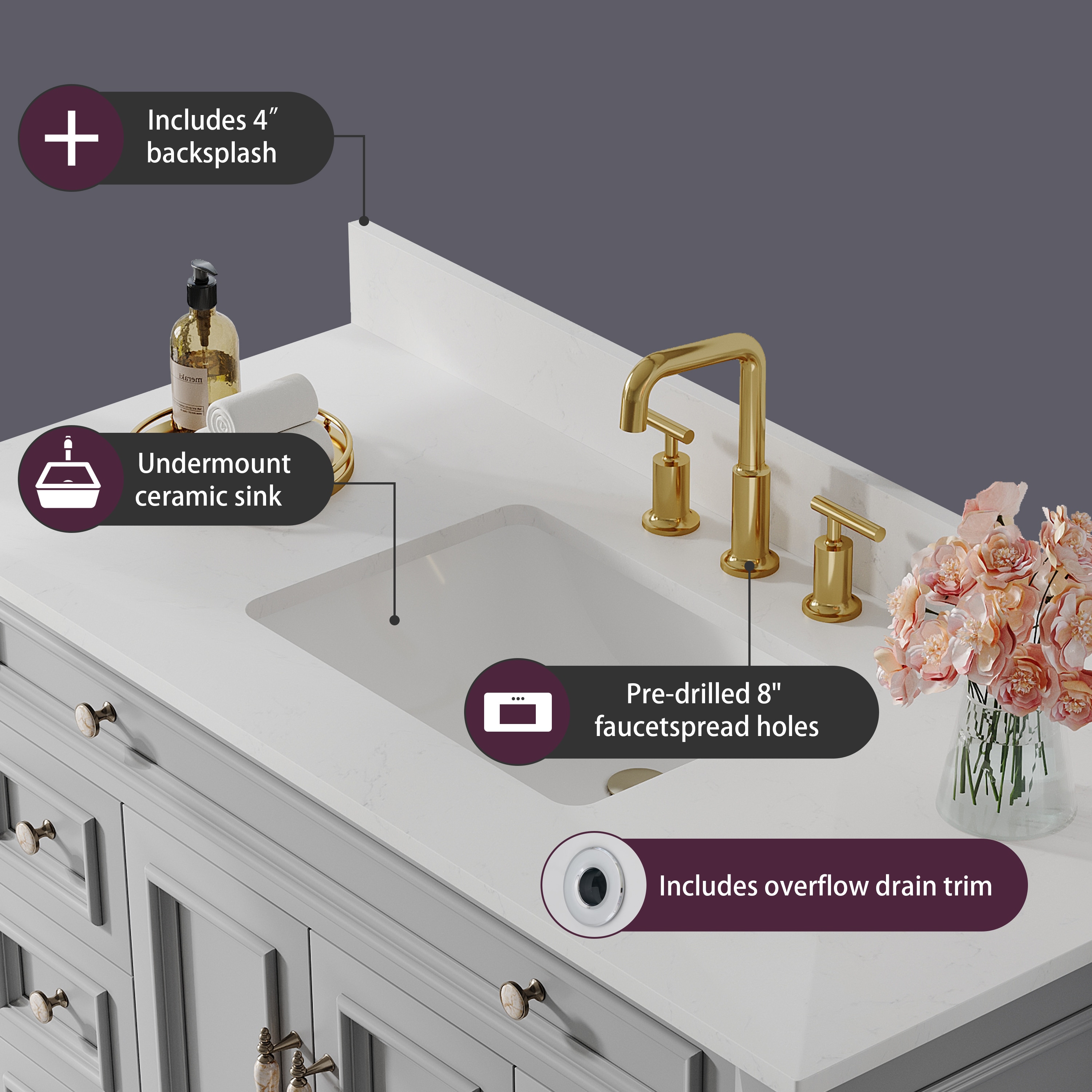 Forclover MF01AR-48TG Bath-Vanity-Combo - View #2