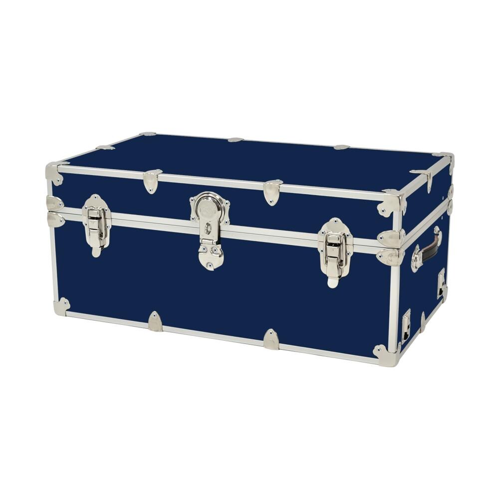 Grayson Lane 50-lb Blue Nesting Upholstered with Buckle Hinged Top Wood  Storage Trunk in the Storage Trunks department at