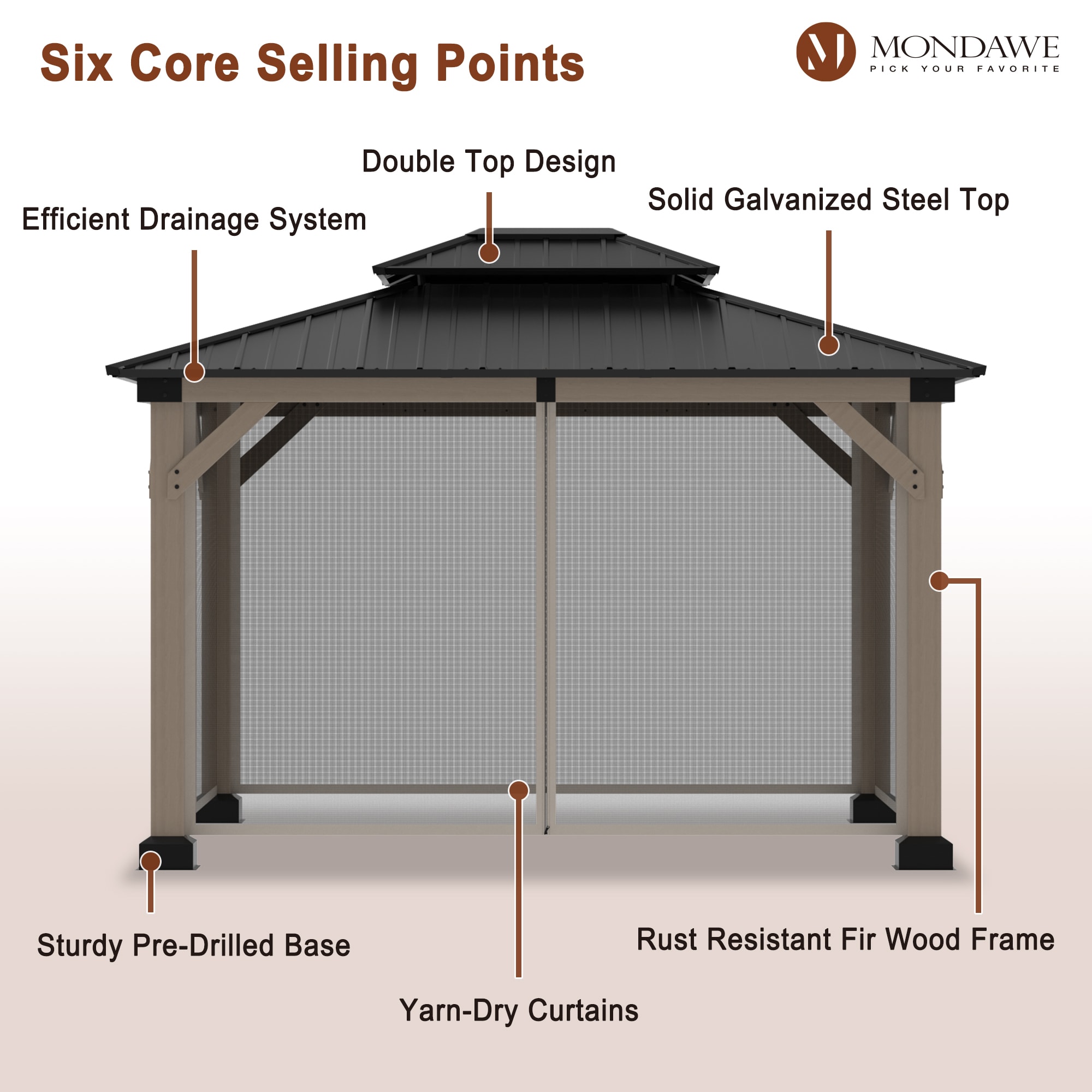 Mondawe MOM1012140-N Wood-Resin-Gazebos - View #4