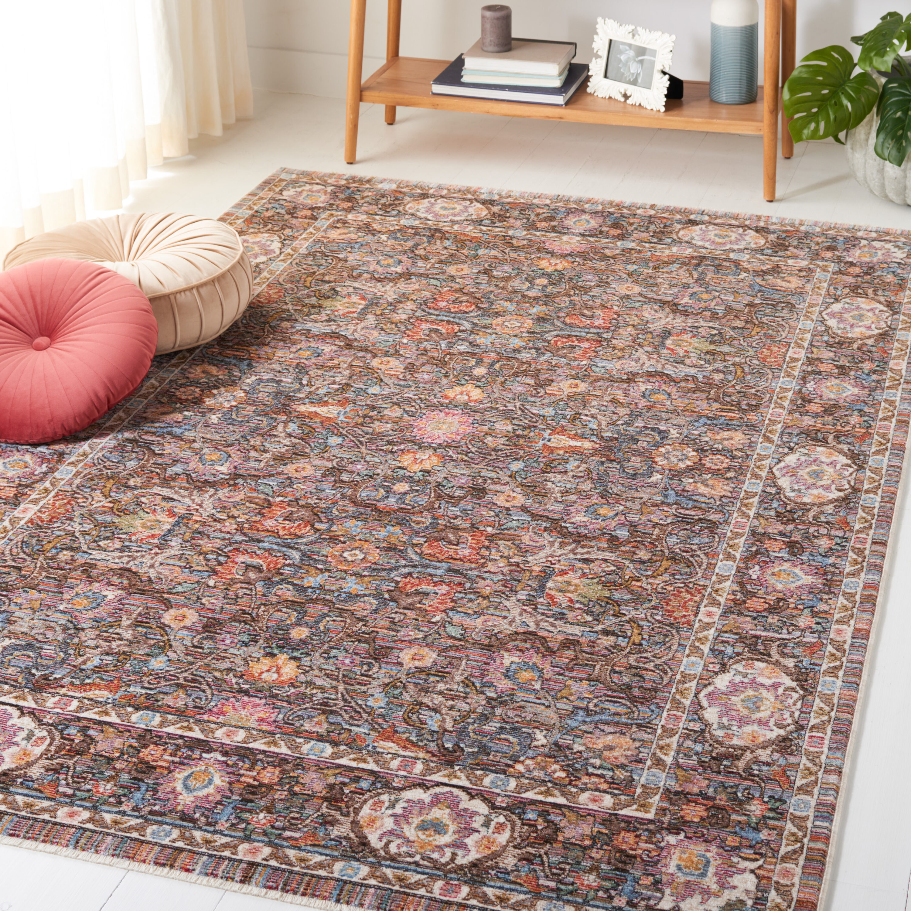 Crimson 224B Beige/Blue 5ft x 7ft Medium Rectangle Rug