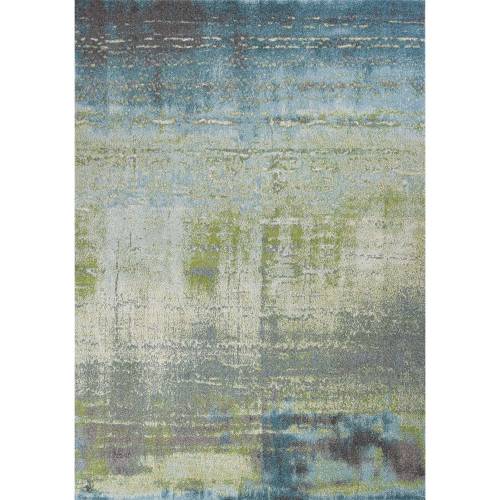 HomeRoots 352507 Bernadette 5 x 8 (ft) Polypropylene Blu green Rectangular Indoor Distressed/Overdyed Area rug