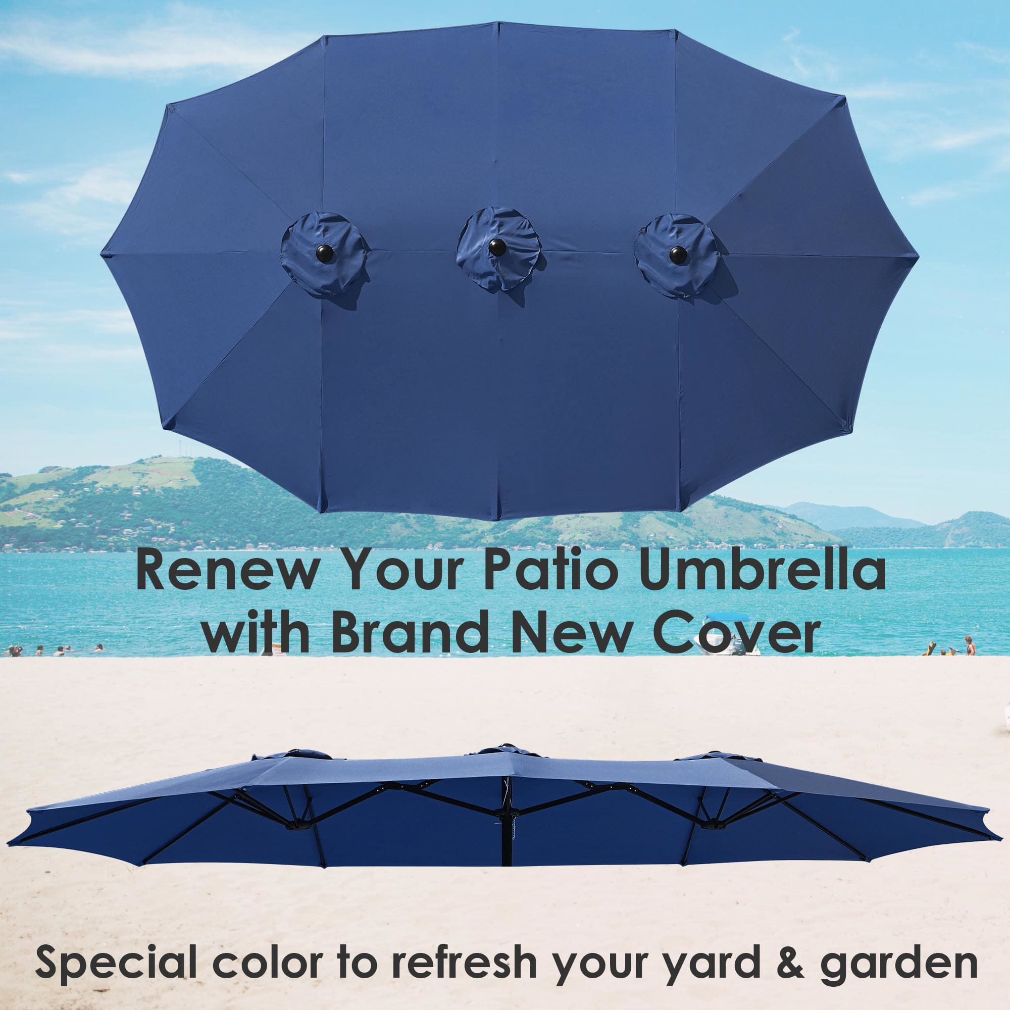 Yescom 07UMC012-14D-NAVY-LO Umbrellas-3 - View #3