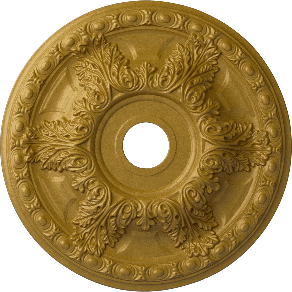 Ekena Millwork CM23GAPGS Granada 23.375-in W x 23.375-in L Painted Pharaohs Gold Polyurethane Whole Ceiling Medallion