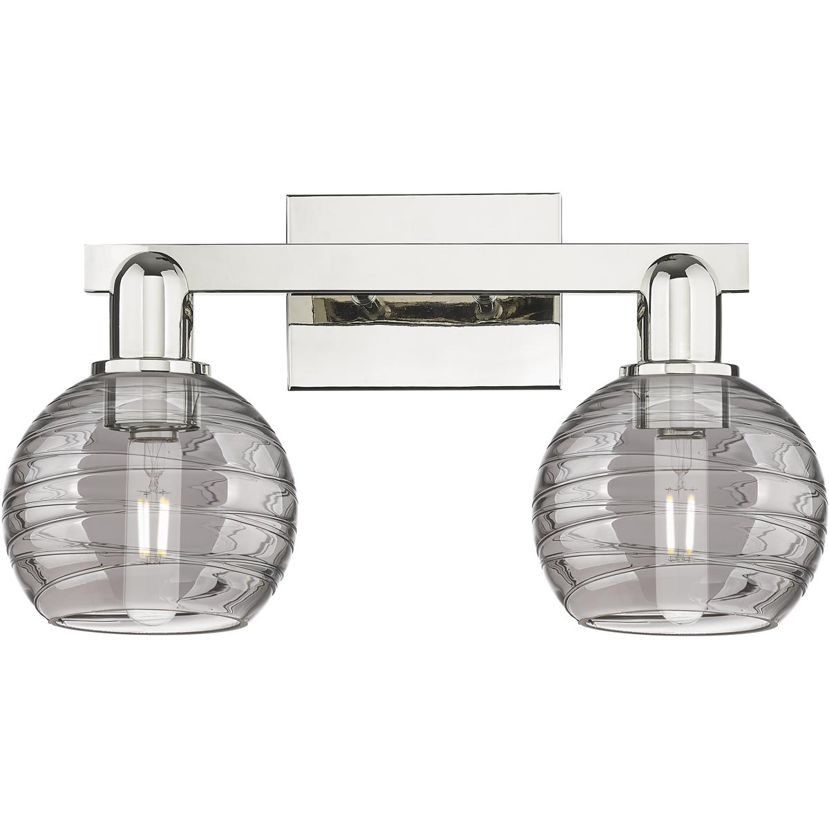 Innovations Lighting  716-2W-PN-G1213-6SM Athens Deco Swirl Bathroom Vanity Light Polished Nickel