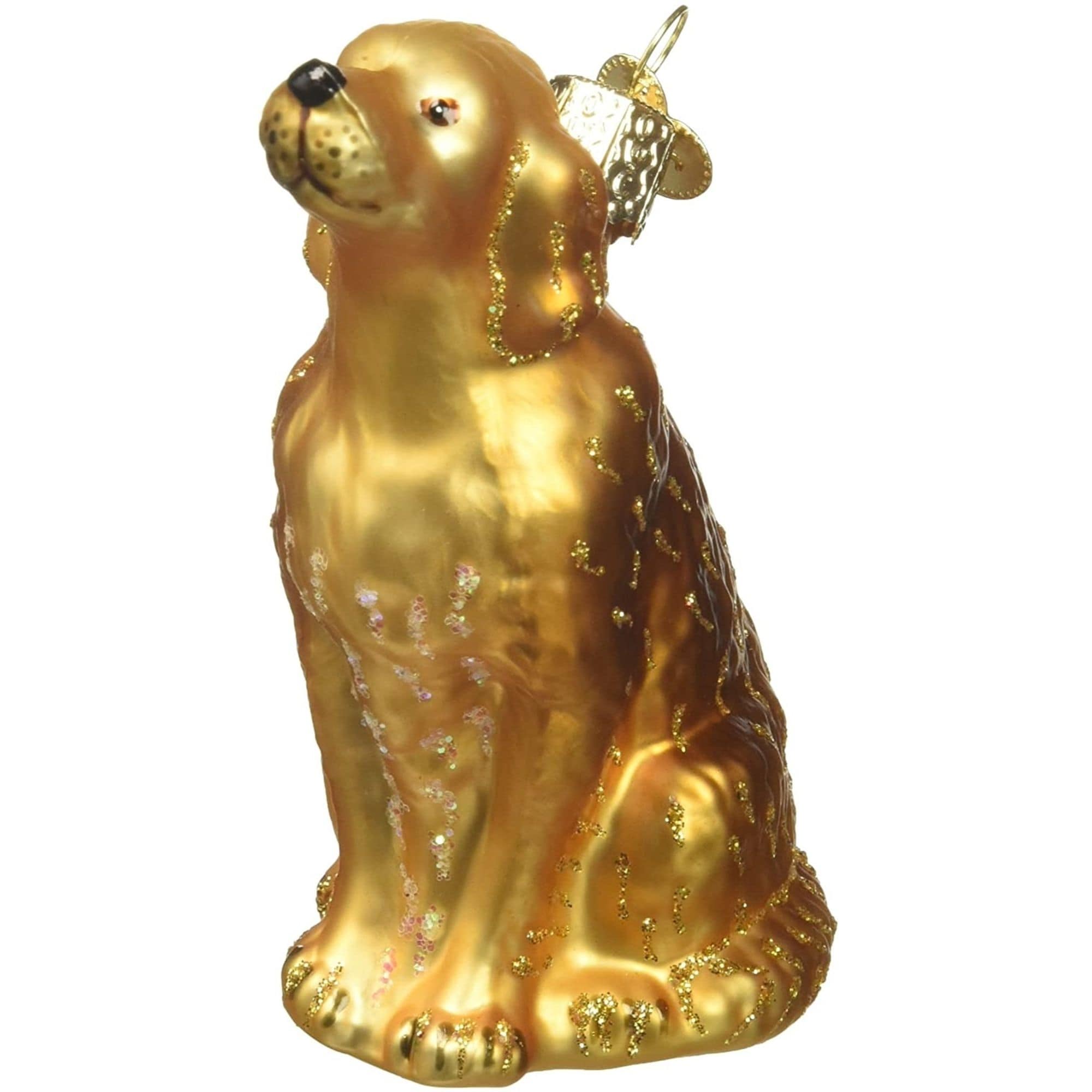 Old World Christmas 729343122827 Glass Blown Ornament For Christmas Tree - Sitting Golden