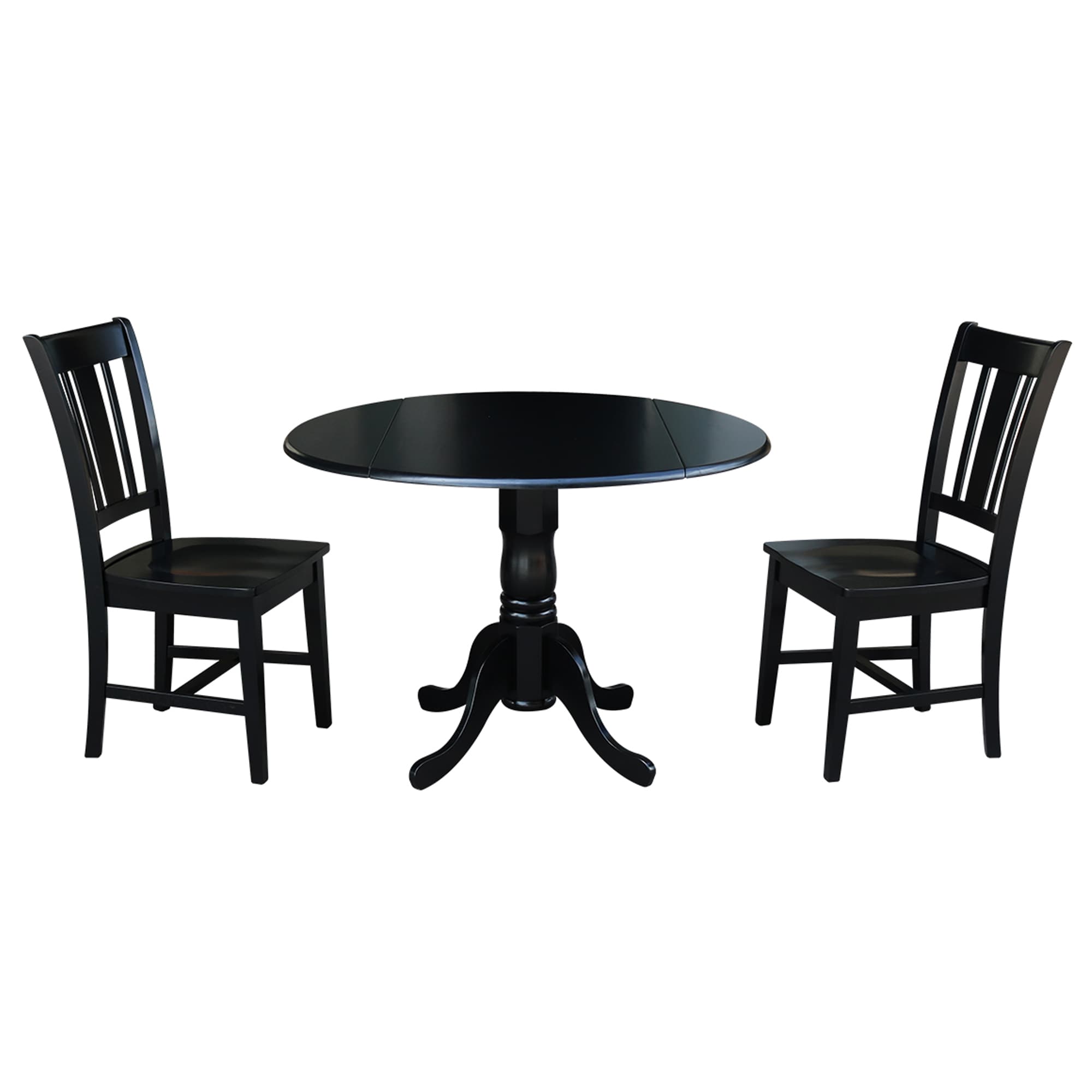 International Concepts K46-42DP-C10 Black Casual Dining Room Set with Round Table ( Seats 4 )