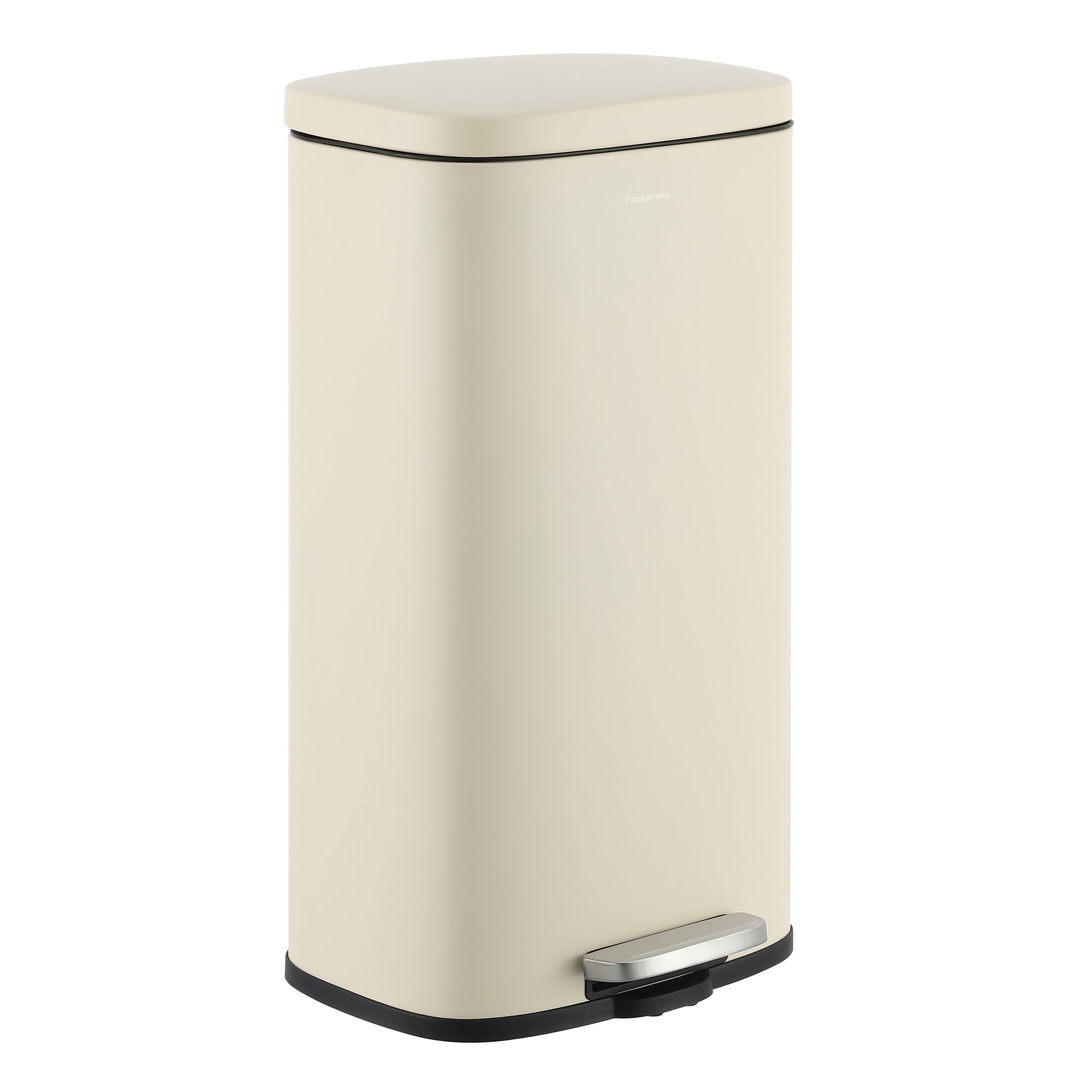 happimess HPM1011I 8 Gallon Limestone Beige Metal Indoor Kitchen Step Trash Can