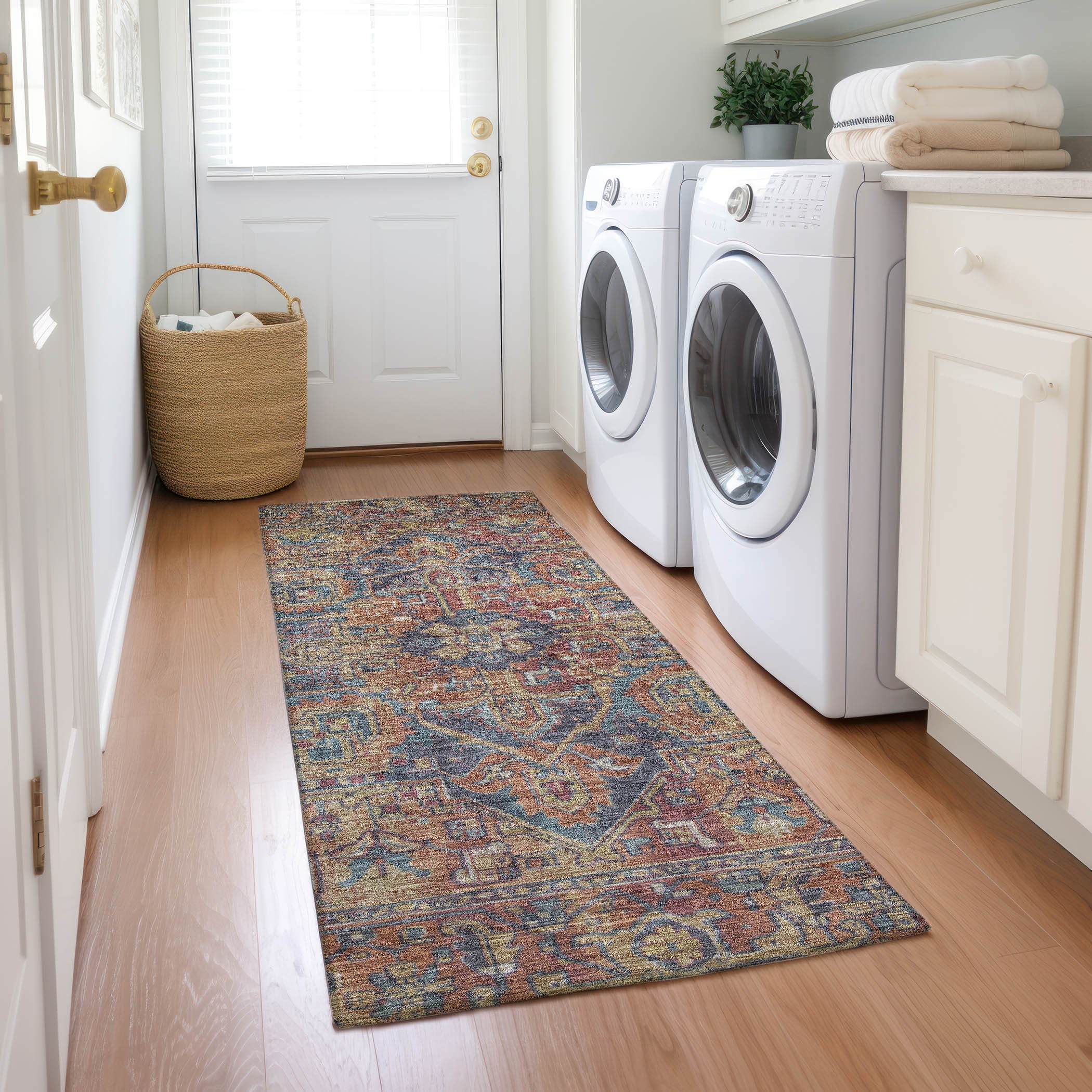 Addison Rugs ACN571RD2X8 Chantille ACN571RD 2 x 7 (ft) Polyester Red Rectangular Indoor/Outdoor Oriental Machine washable Area rug