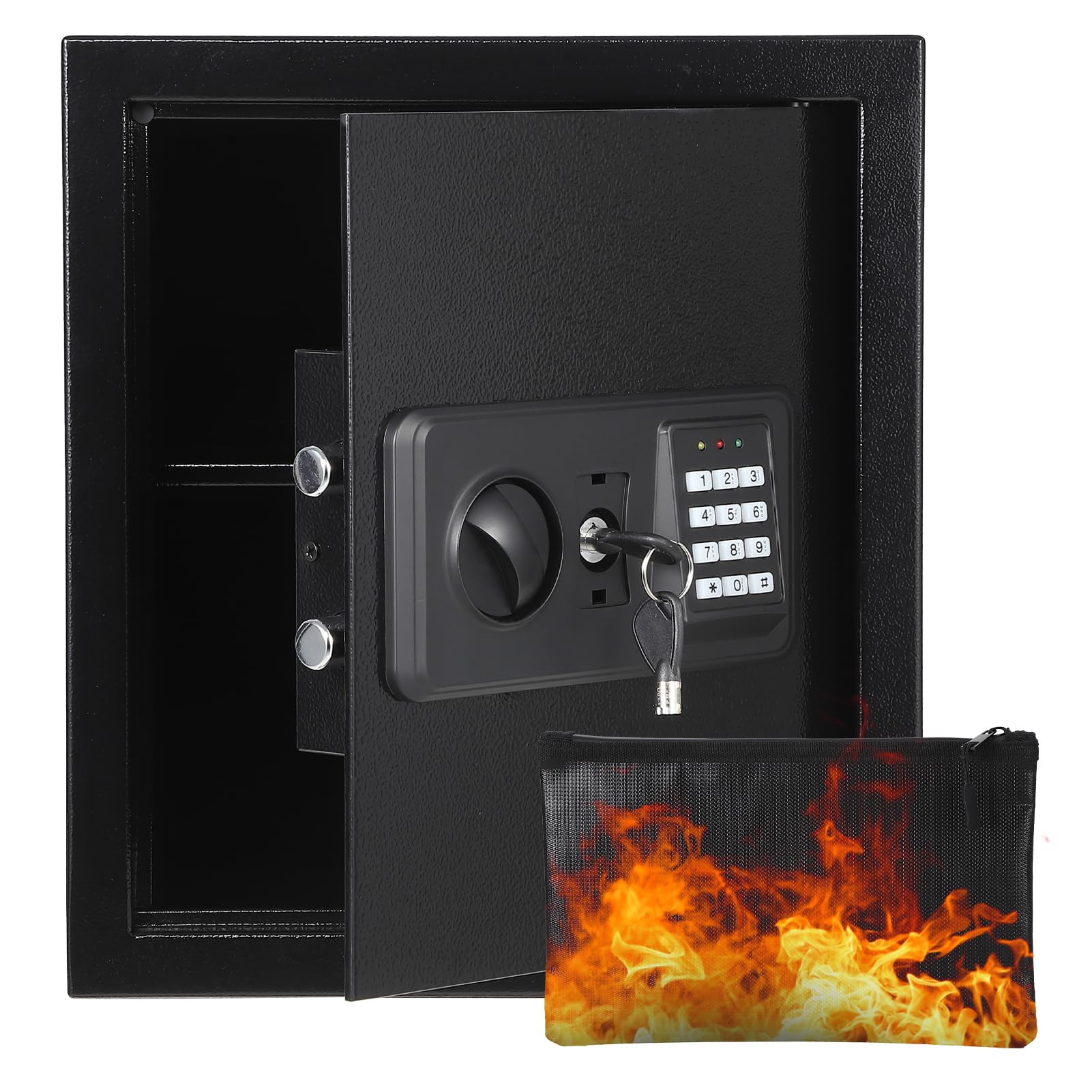 Garvee 14-in x 13-in Digital Safe Box with Fireproof Bag Steel Home Security Safe for Valuables Black #09GXFCHBNL-385