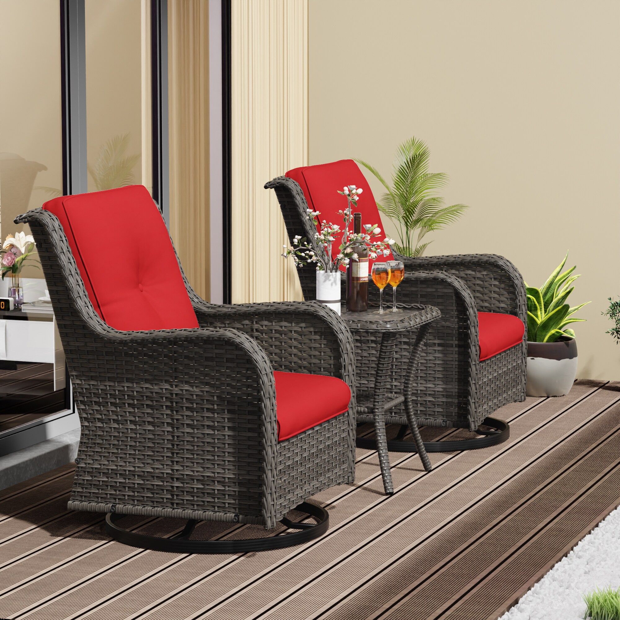 Gardenbee HGL-M01-RED Patio-Conversation-Sets - View #8