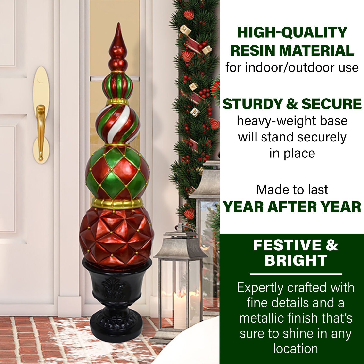 Fraser Hill Farm FFRS050-0FIN-RED Table-Christmas-Decorations - View #2