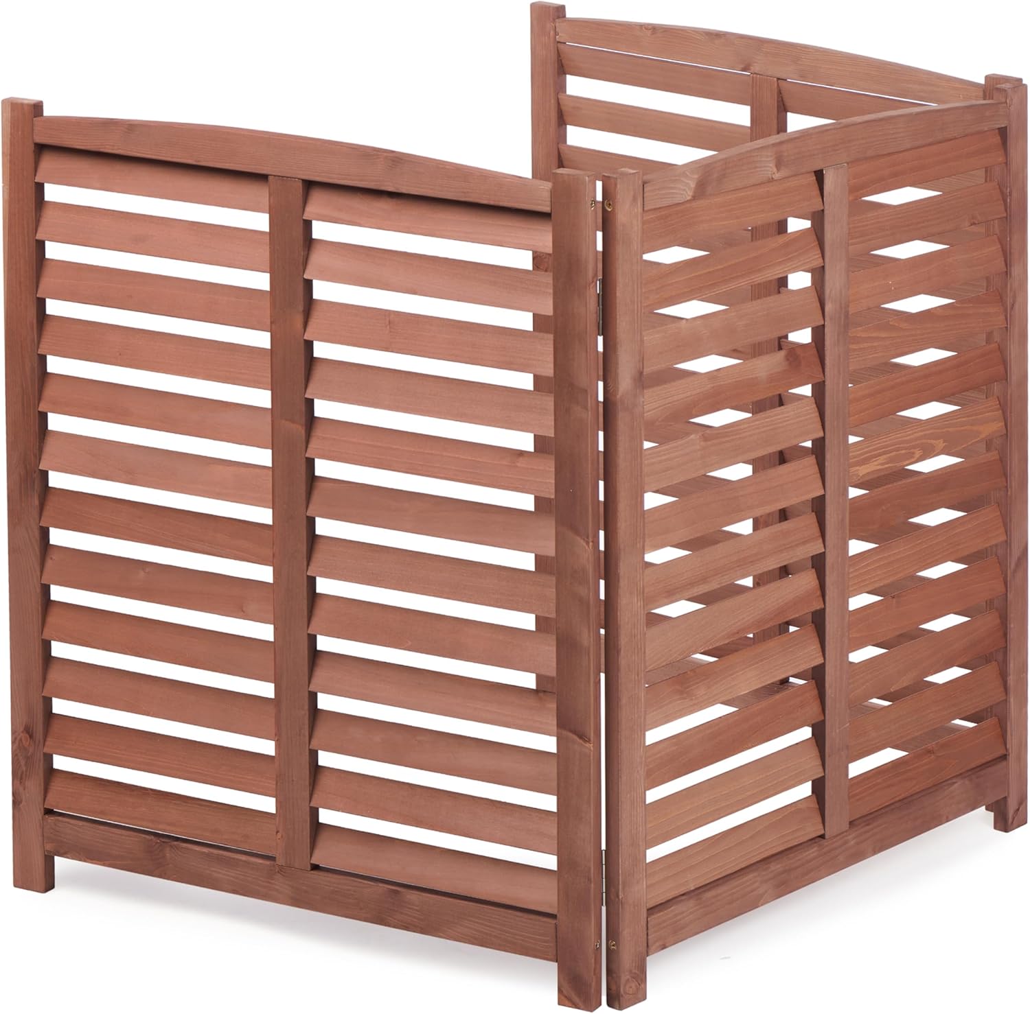 LUXEYARD 3 Panel Outdoor Air Conditioner Fence 3 Section Outdoor Wooden Screen Outside Wood Privacy Fence 32Inch W x 38Inch H