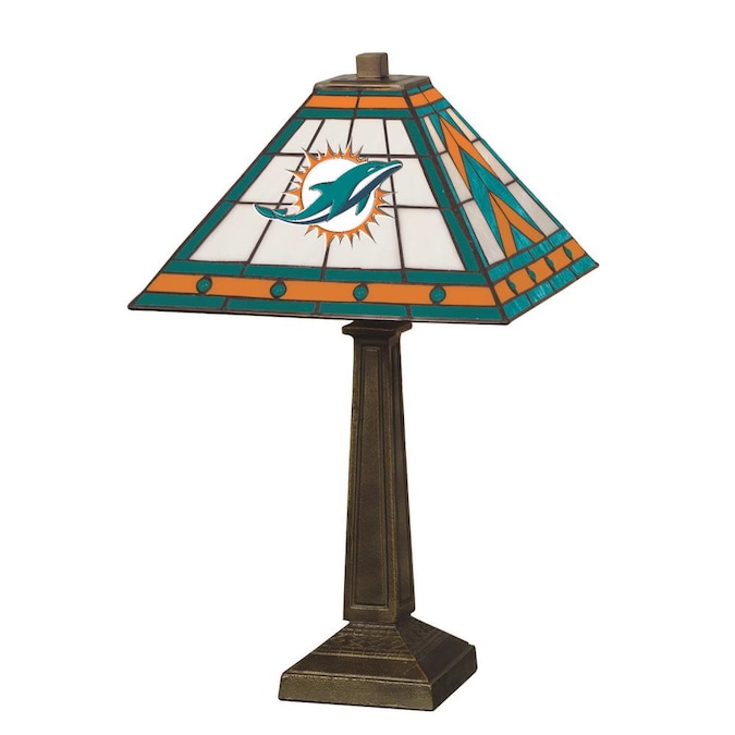 Table Lamp With Glass Shade, Miami Dolphins Lamp Shade