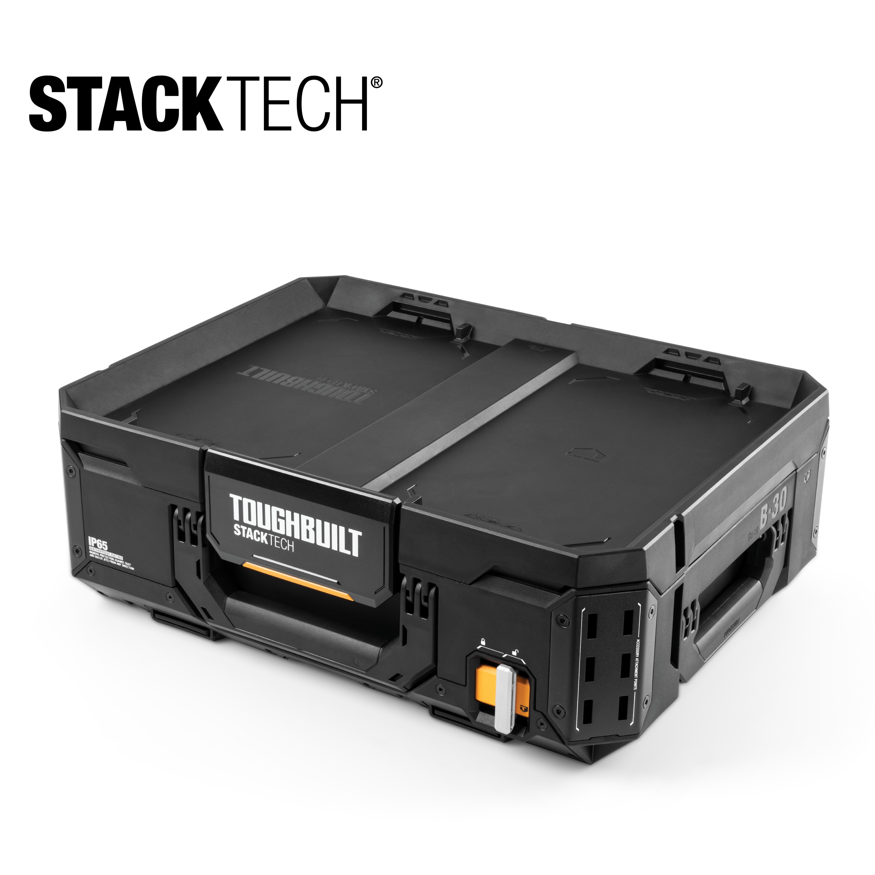 TOUGHBUILT STACKTECH 21-in Black Plastic Lockable Tool Box