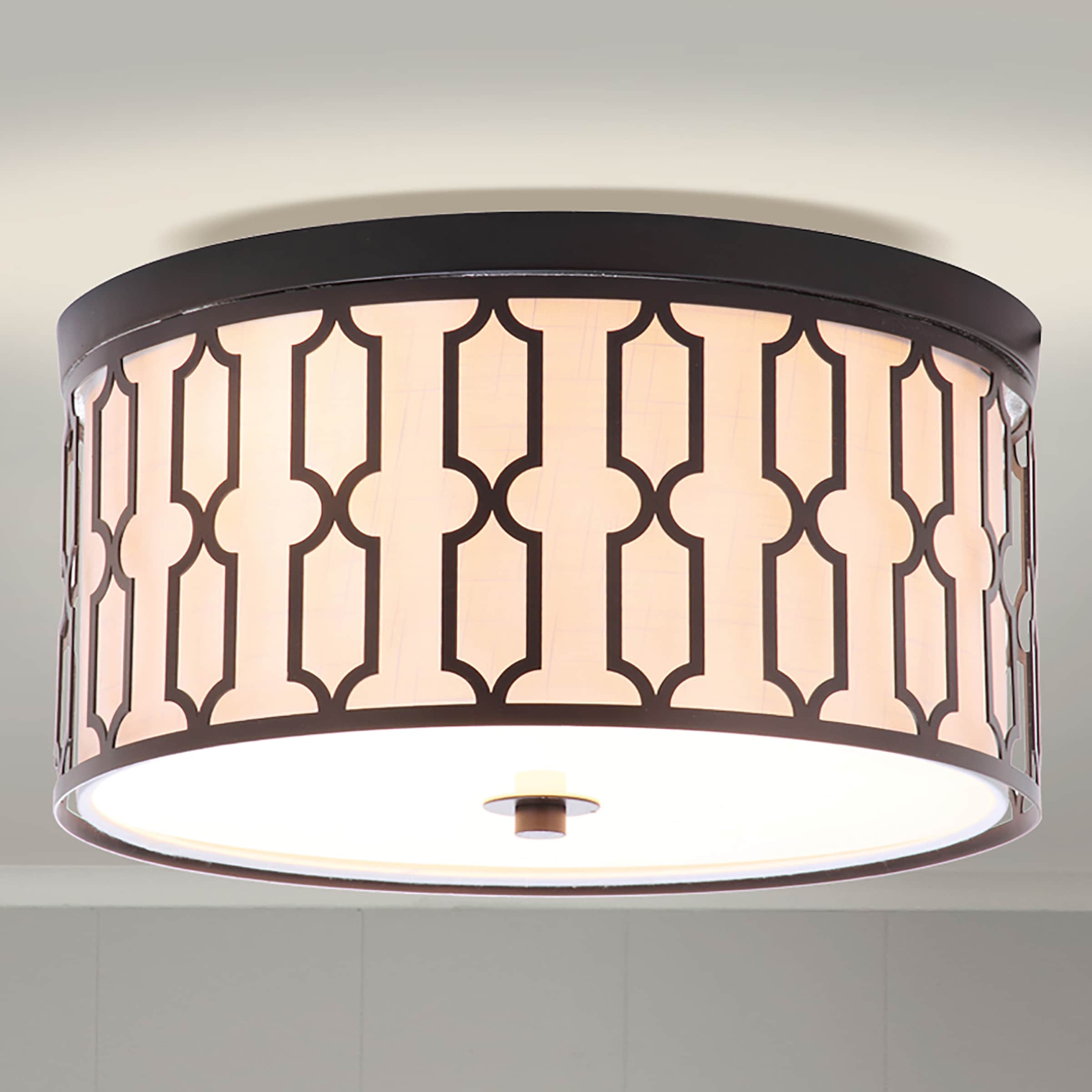 JONATHAN  Y JYL3508A Link 16.75" Metal Transitional 1 -Light 16.75-in Polished Bronze Flush Mount Light