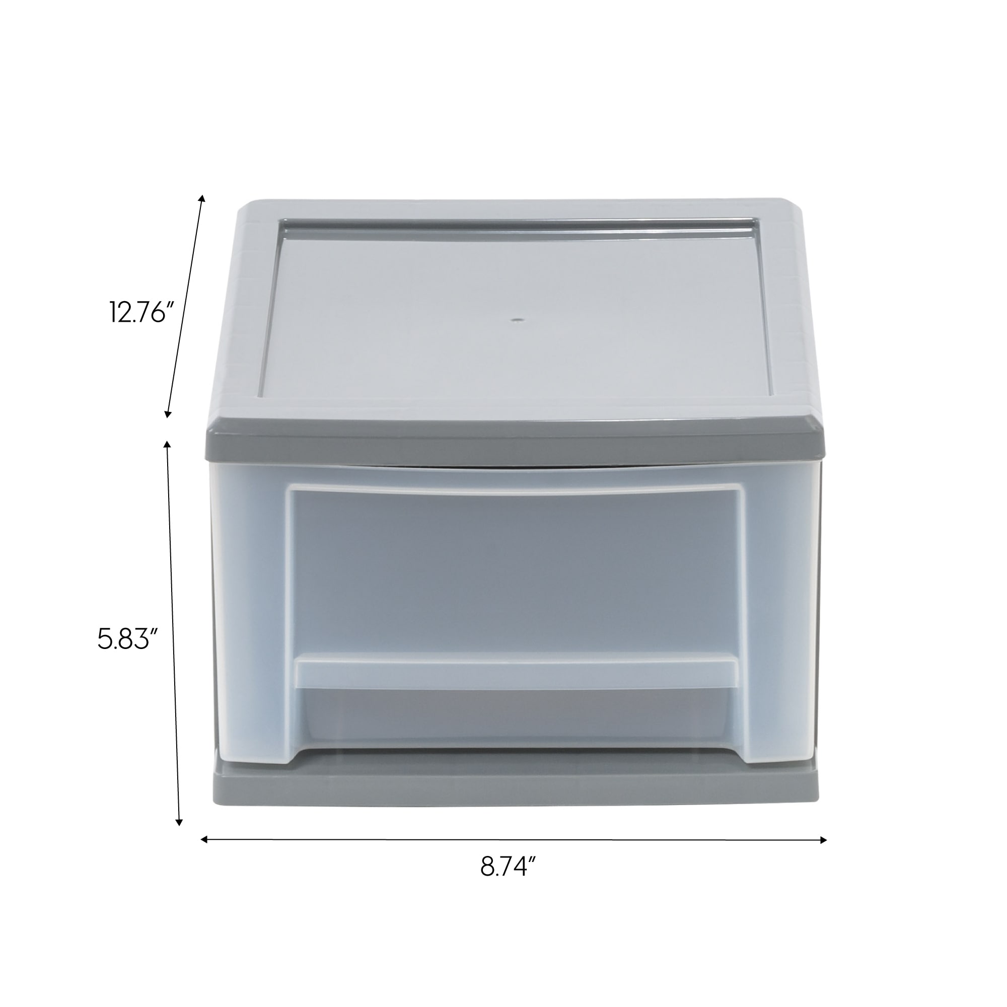 IRIS 4-Pack Gray Stackable Plastic Storage Drawer 8.13-in H x 11.88-in W x  14.06-in D in the Storage Drawers department at