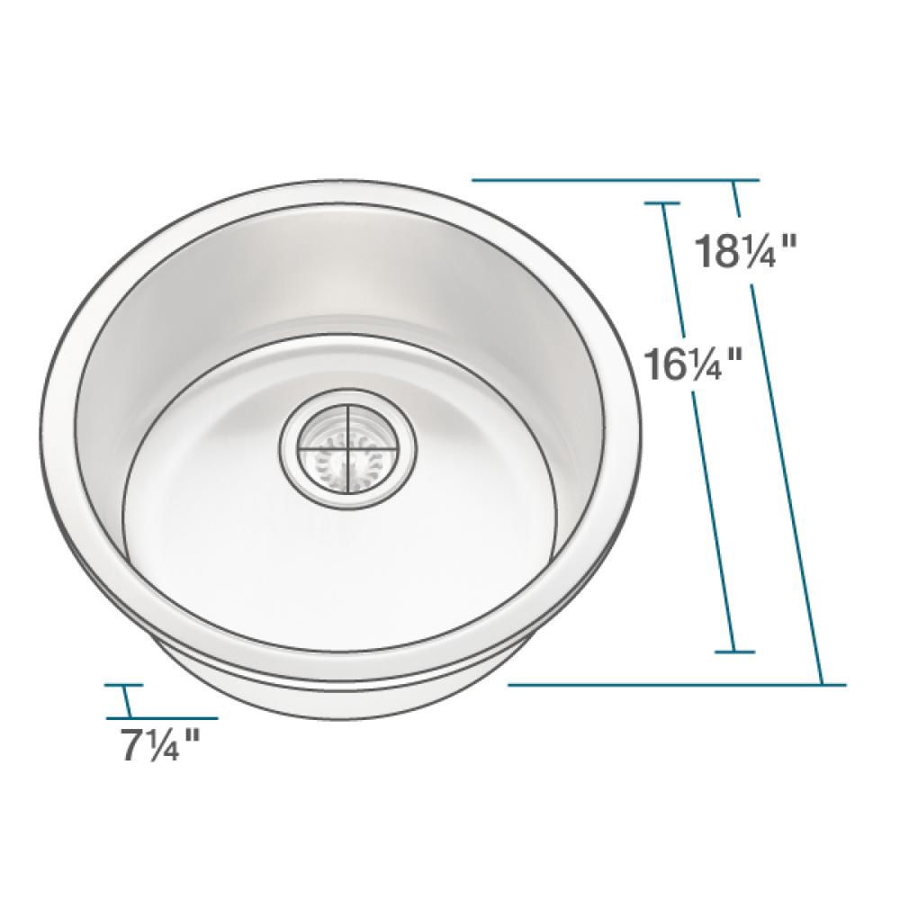 MR Direct Dual-mount 18.25-in x 18.25-in Stainless Steel Single Bowl Stainless Steel Kitchen Sink