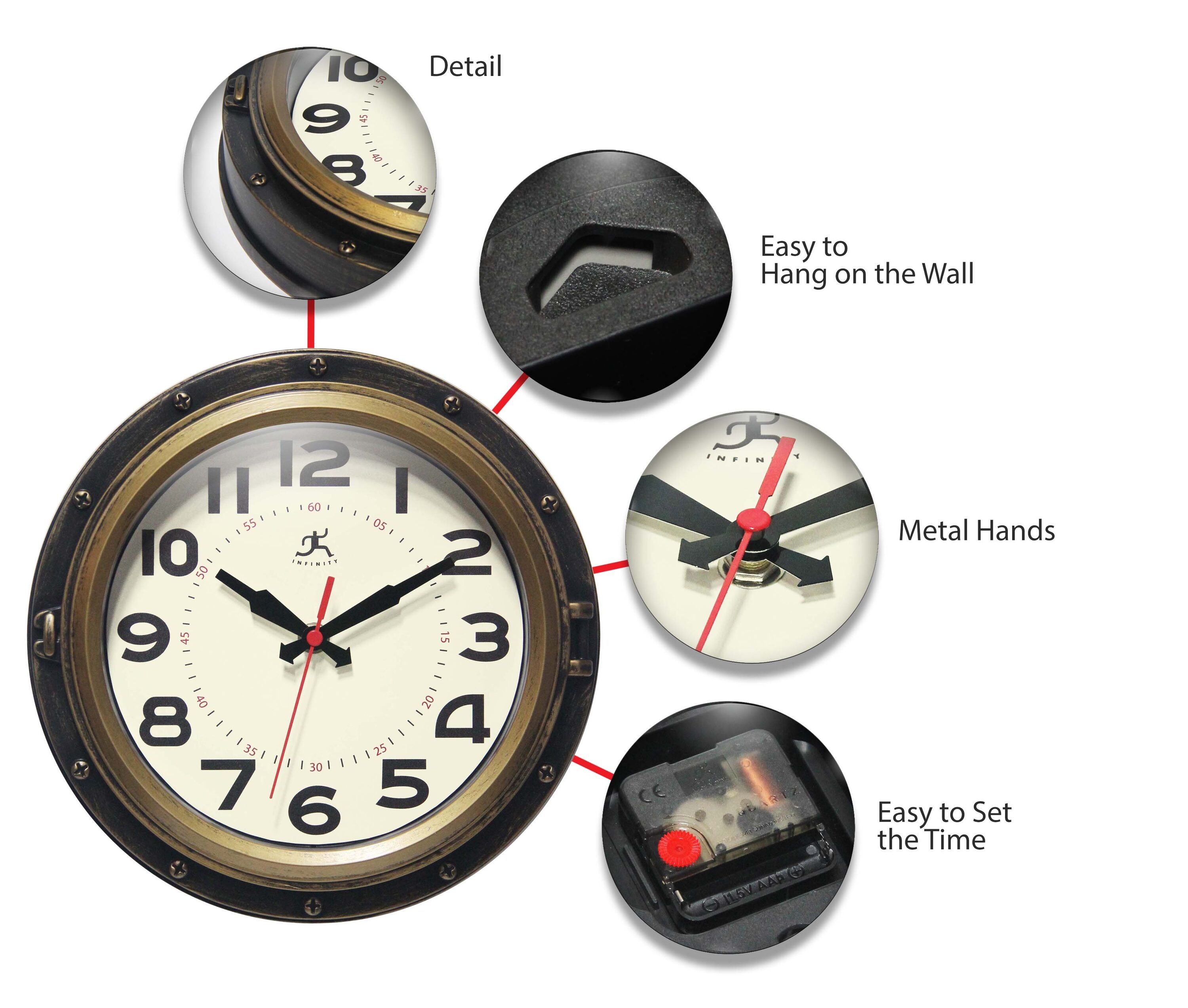Infinity Instruments 20259AB-4513 Indoor-Outdoor-Clocks - View #4