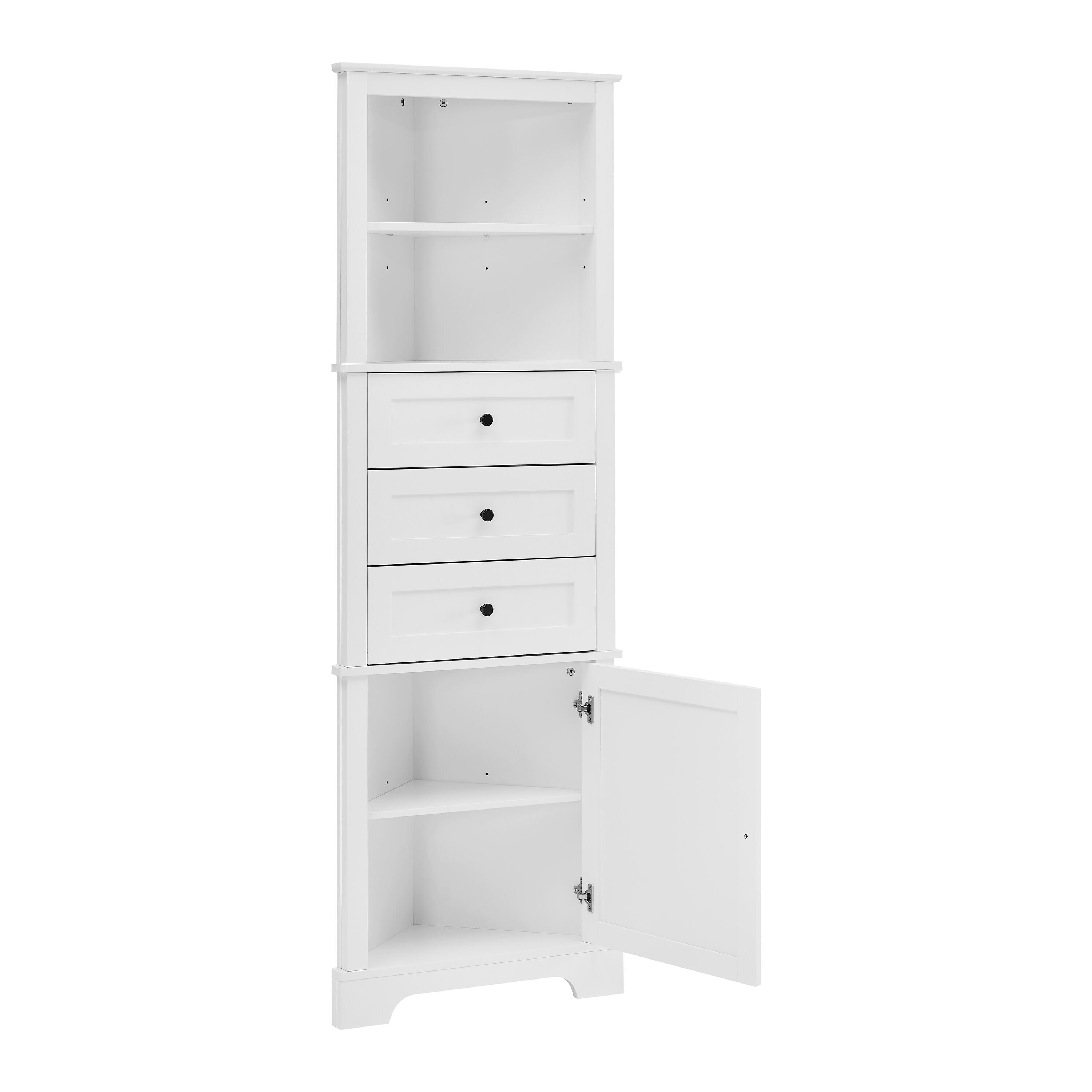 Tall Freestanding Bathroom Storage Cabinet With Drawers And Acrylic Doors,  Green - ModernLuxe