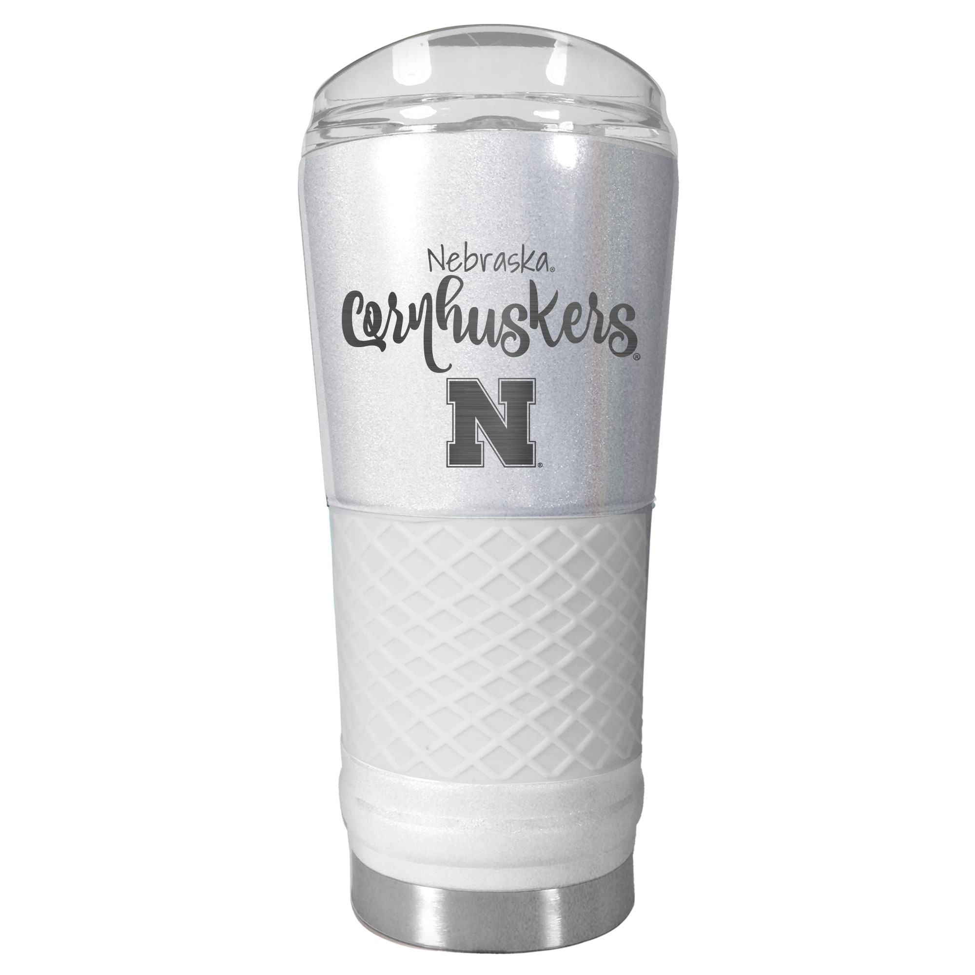 Clear 24 oz Tervis 1258131 NCAA Nebraska Cornhuskers All Over Tumbler With Lid 