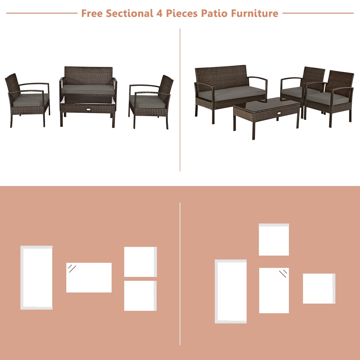 Clihome CWCH-HW63AD755 Patio-Conversation-Sets - View #12