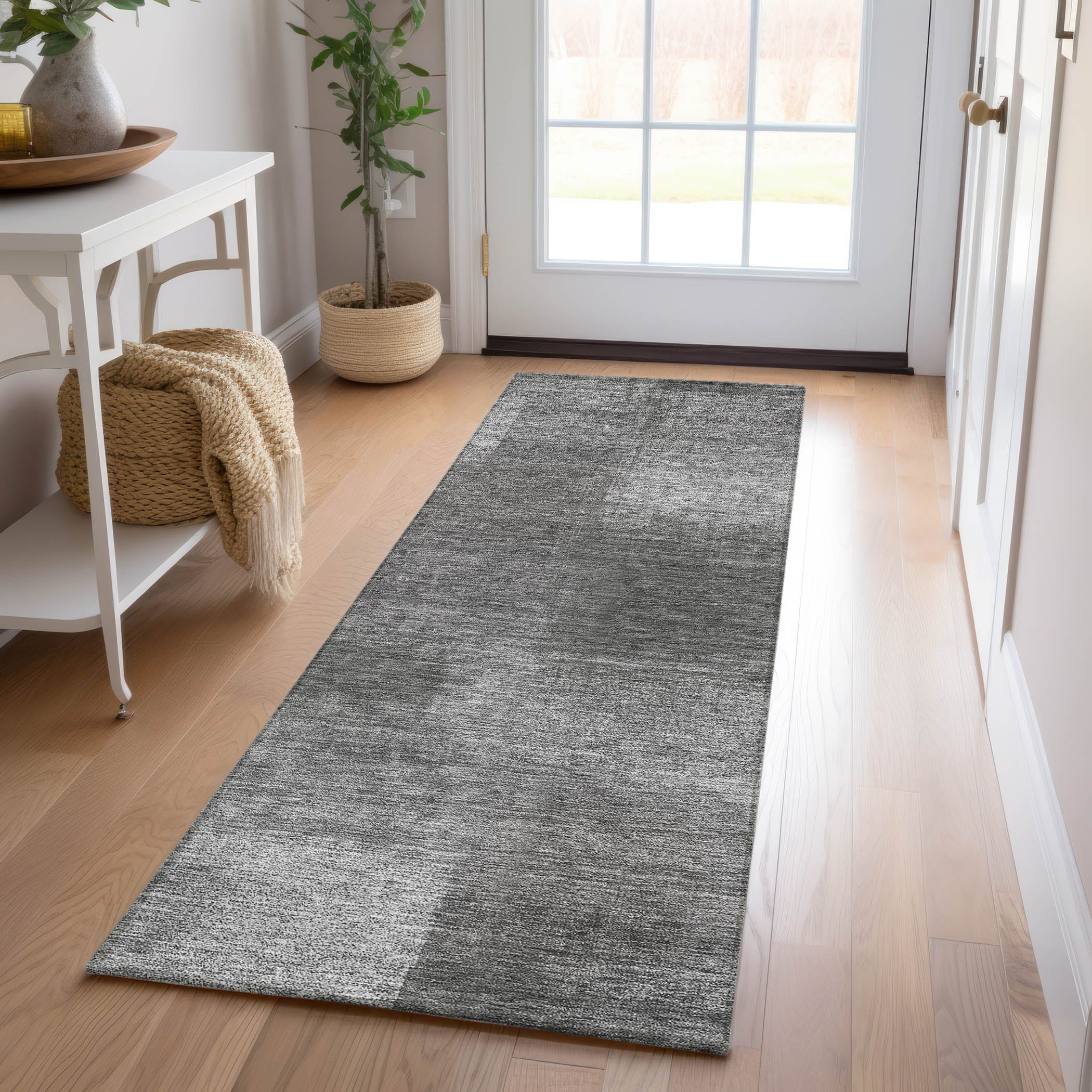 Addison Rugs ACN742GY2X8 Chantille ACN742GY 2 x 7 (ft) Polyester Gray Rectangular Indoor/Outdoor Geometric Machine washable Area rug