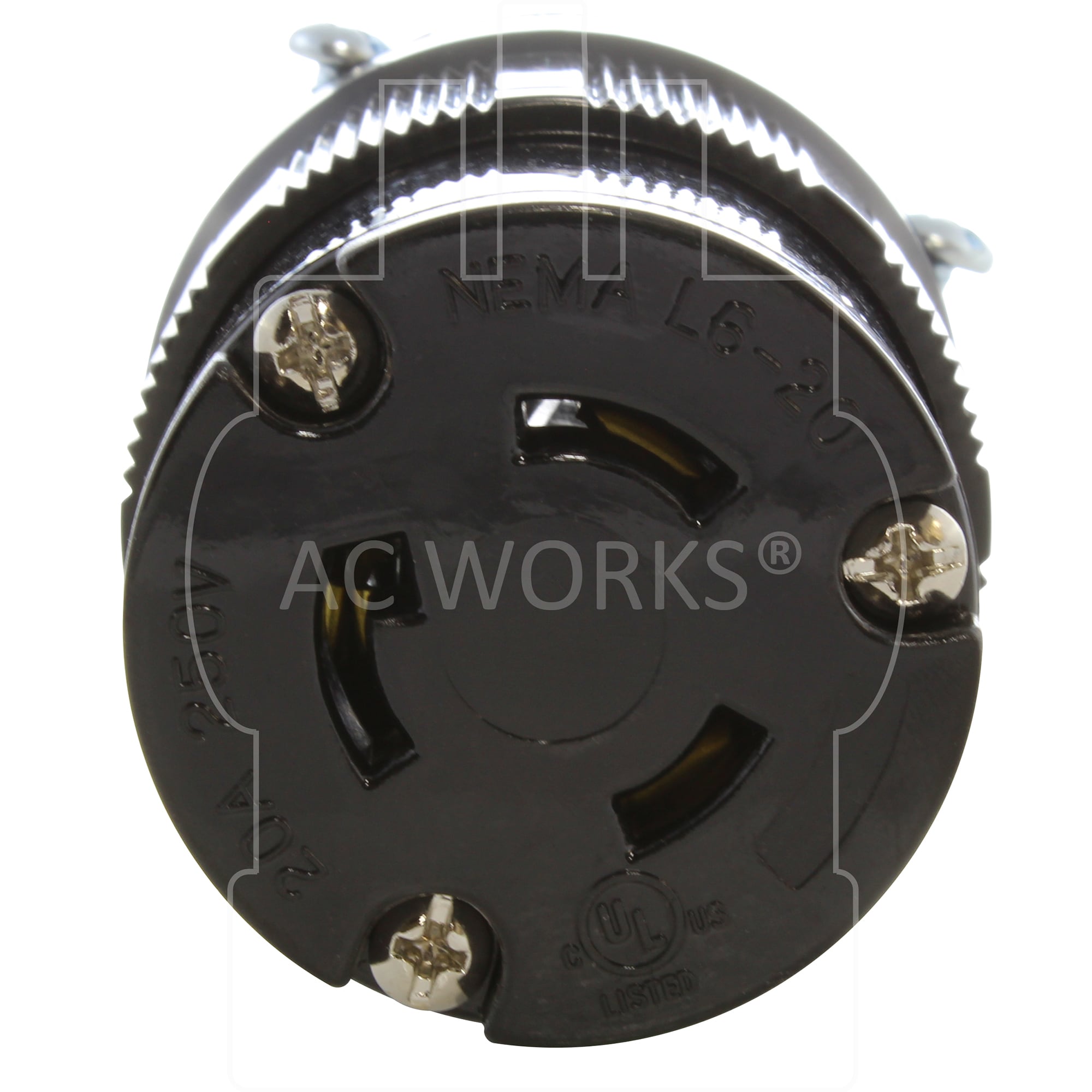 AC WORKS AC Connectors 20-Amp 250-Volt NEMA L6-20r 3-wire Grounding ...