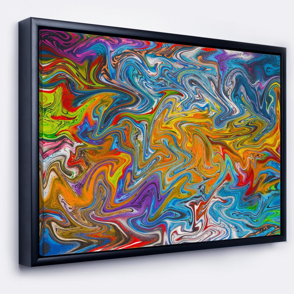 Designart FL9669-62-30-FLB Wood Floater Frame 30-in H x 62-in W Modern Print on Canvas
