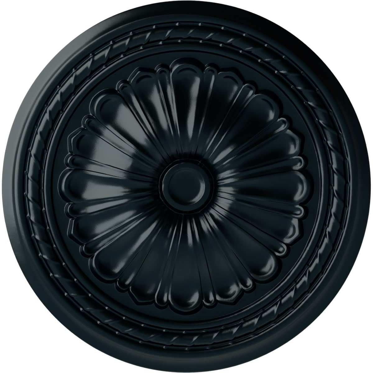Ekena Millwork CM20ALNSF Alexa 20.5-in W x 20.5-in L Painted Night Shade Polyurethane Whole Ceiling Medallion