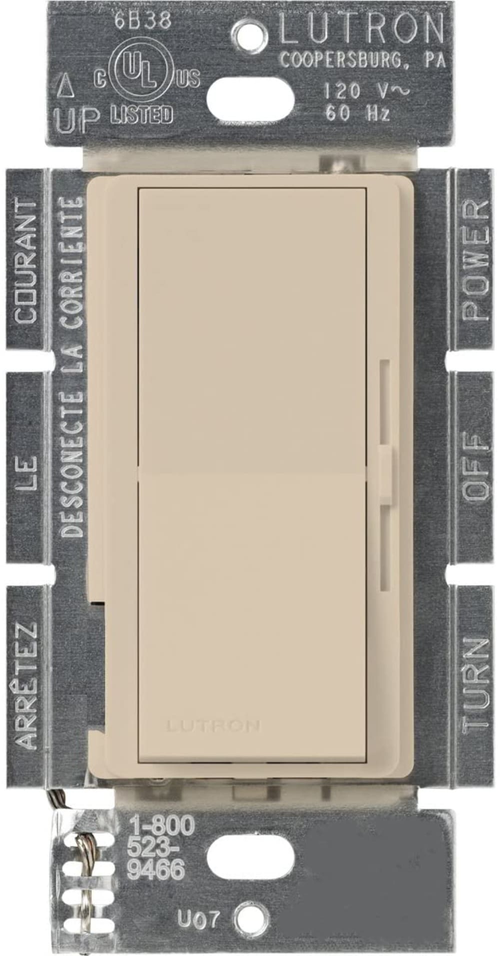 Lutron Diva ELV Single-pole/3-way Rocker Light Dimmer Switch, Taupe DVSCELV-303P-TP Sansujyuku sansujyuku.com