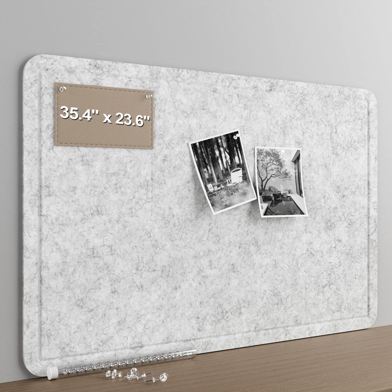 PIGFDK Large Felt Bulletin Board 36x24 inch Frameless Wall Pin Board Office Home Decor