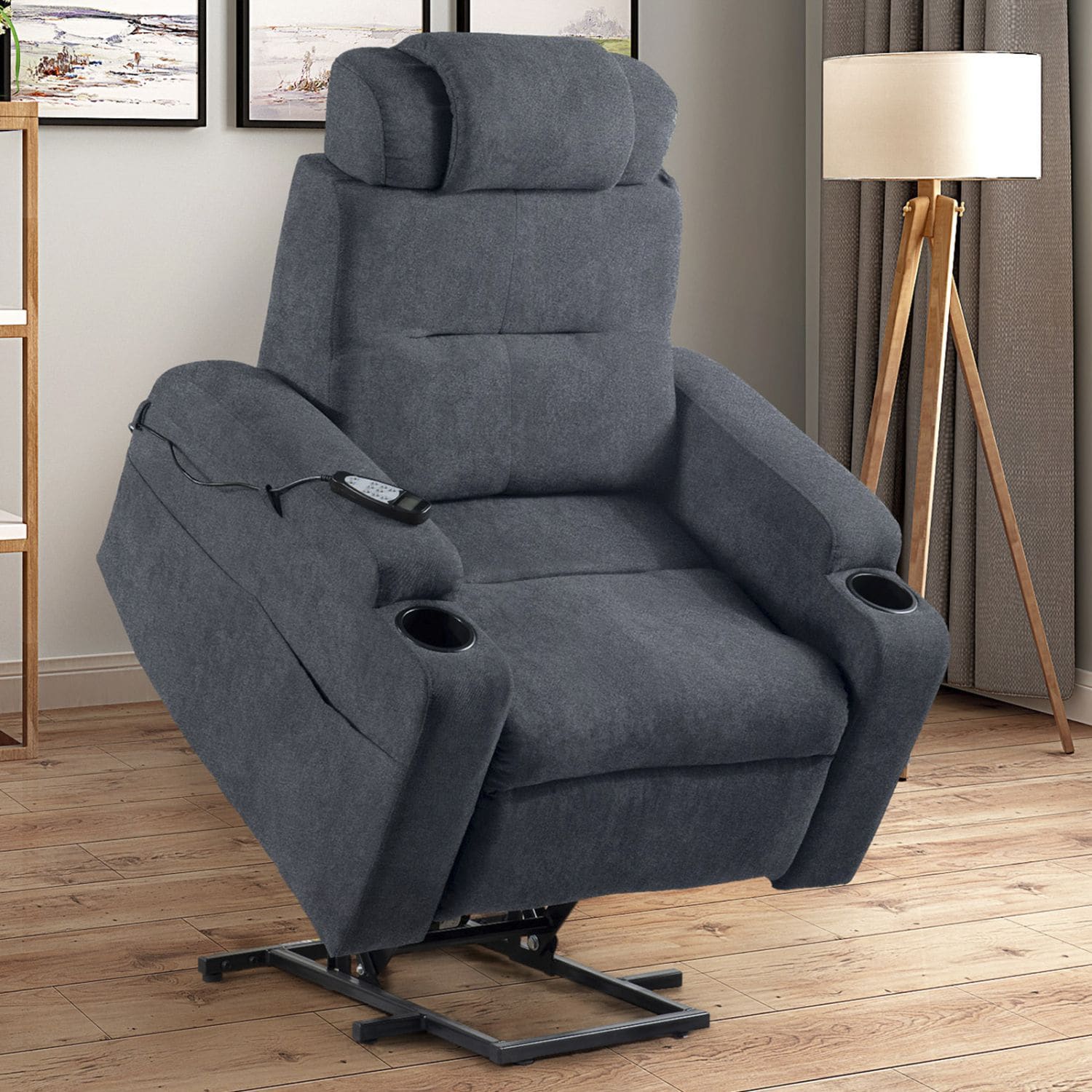 JASMODER W1028S00002 35.43-in Modern Dark Gray Polyester/Blend Sofa