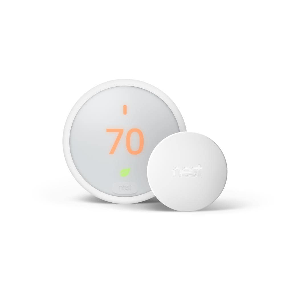 Google BH1254-US Nest Smart Thermostat E with WiFi Compatibility and Nest Temperature Smart Sensor