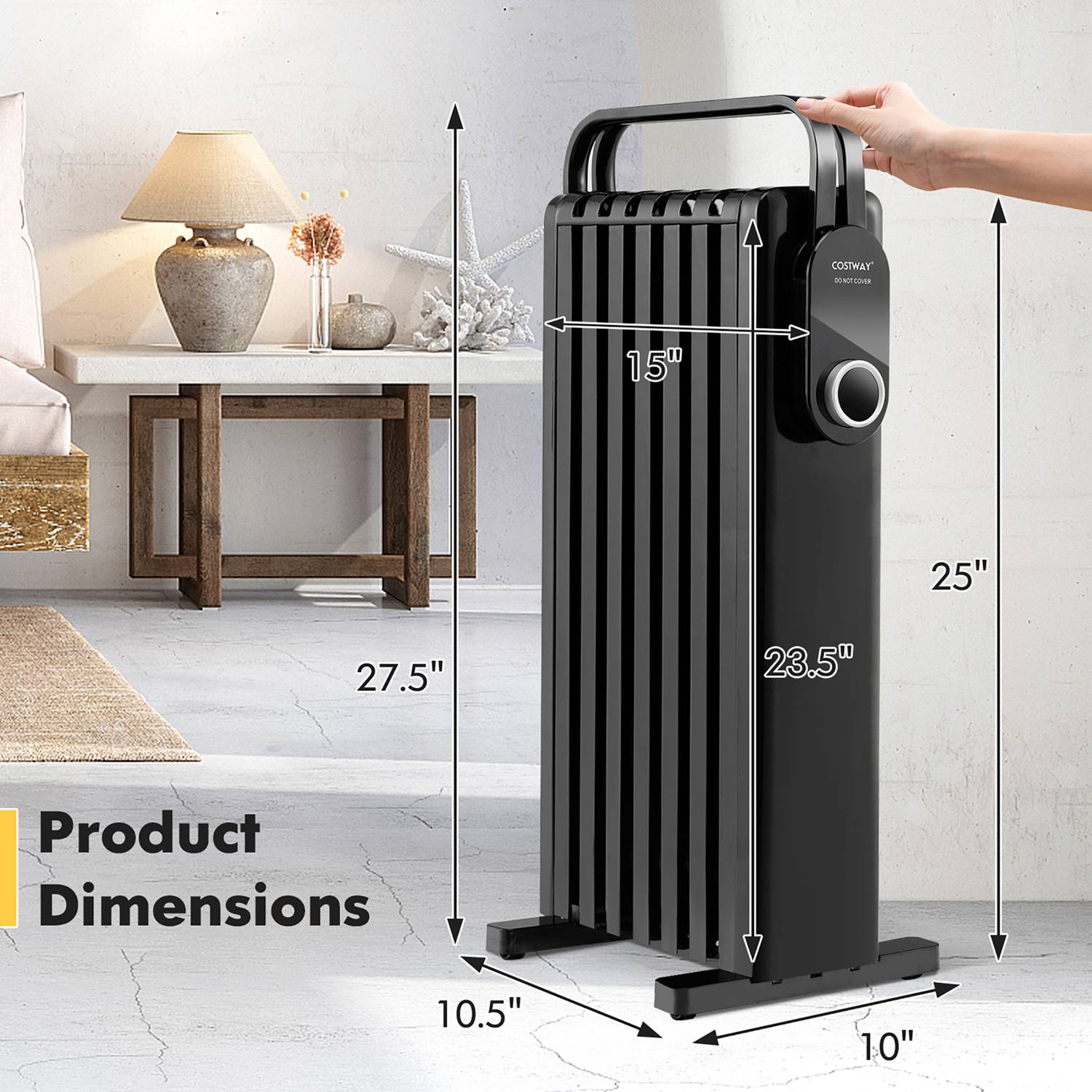Costway CSHY000118 Portable-Electric-Heat - View #3