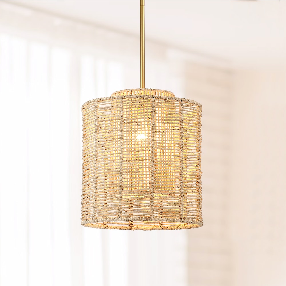 True Fine TD10070P Lisbon 1 -Light Brass Coastal Cylinder Medium Hanging Pendant light