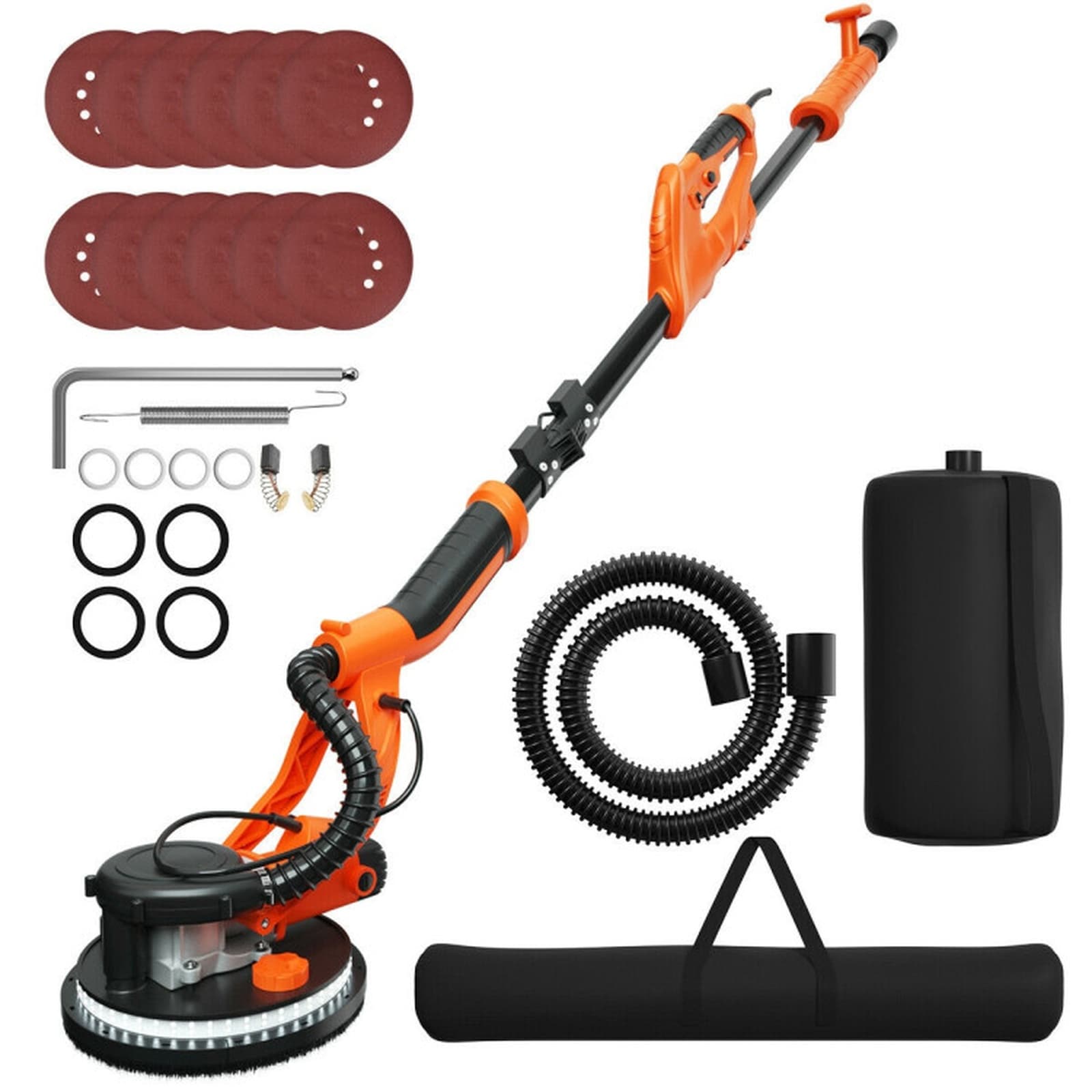 SUGIFT Electric Foldable Drywall Sander 750W Variable Speed 800-1750 RPM 8.9-in Pad for Wall Ceiling Sanding 12-lb Aluminum #LW038SUGHY071
