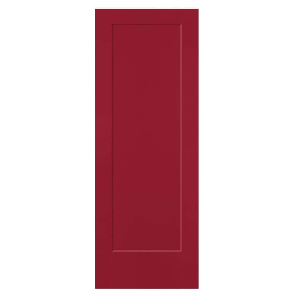 Masonite 883170 Lincoln Park 30-in x 80-in Barn Red 1-panel square Smooth Solid core Prefinished Molded composite Slab Door