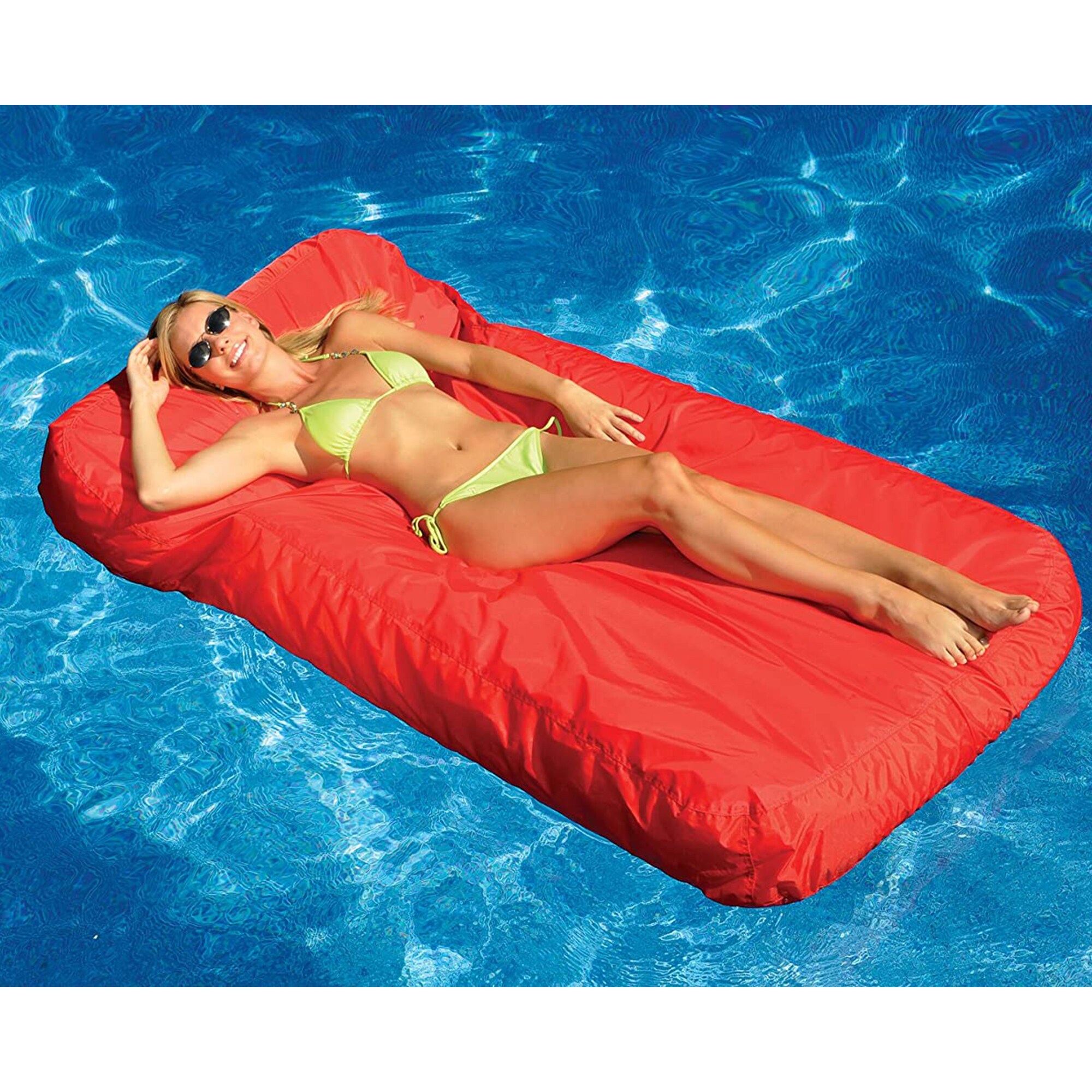 Swimline 72-in x 36-in 1-Seat Red Inflatable Lounger 2-Pack at