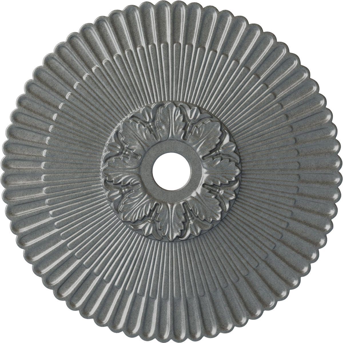 Ekena Millwork CM36MEPLS Melonie 36.25-in W x 36.25-in L Painted Platinum Polyurethane Whole Ceiling Medallion
