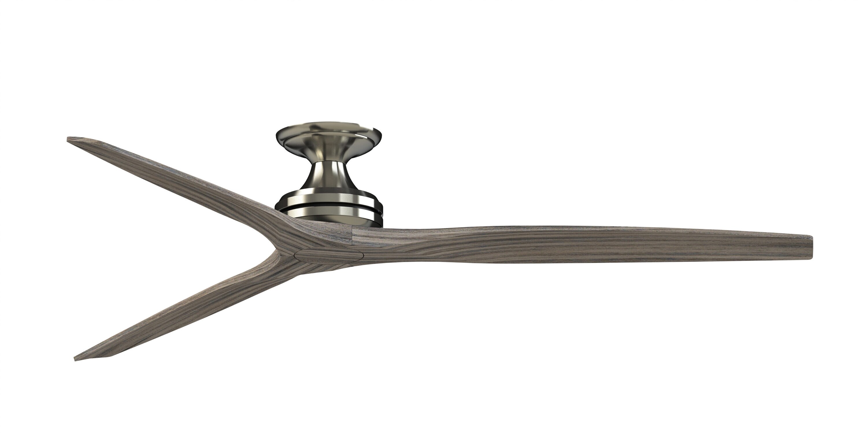 Fanimation Spitfire 72-in Brushed Nickel with Weathered Wood Blades Indoor/Outdoor Flush Mount Smart Propeller Ceiling Fan Light Kit Compatible and Remote (3-Blade) FPD6721BBN-72WE-F Sansujyuku sansujyuku.com