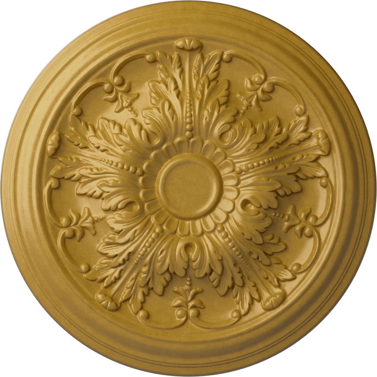 Ekena Millwork CM20DAIGS Damon 20-in W x 20-in L Painted Iridescent Gold Polyurethane Whole Ceiling Medallion