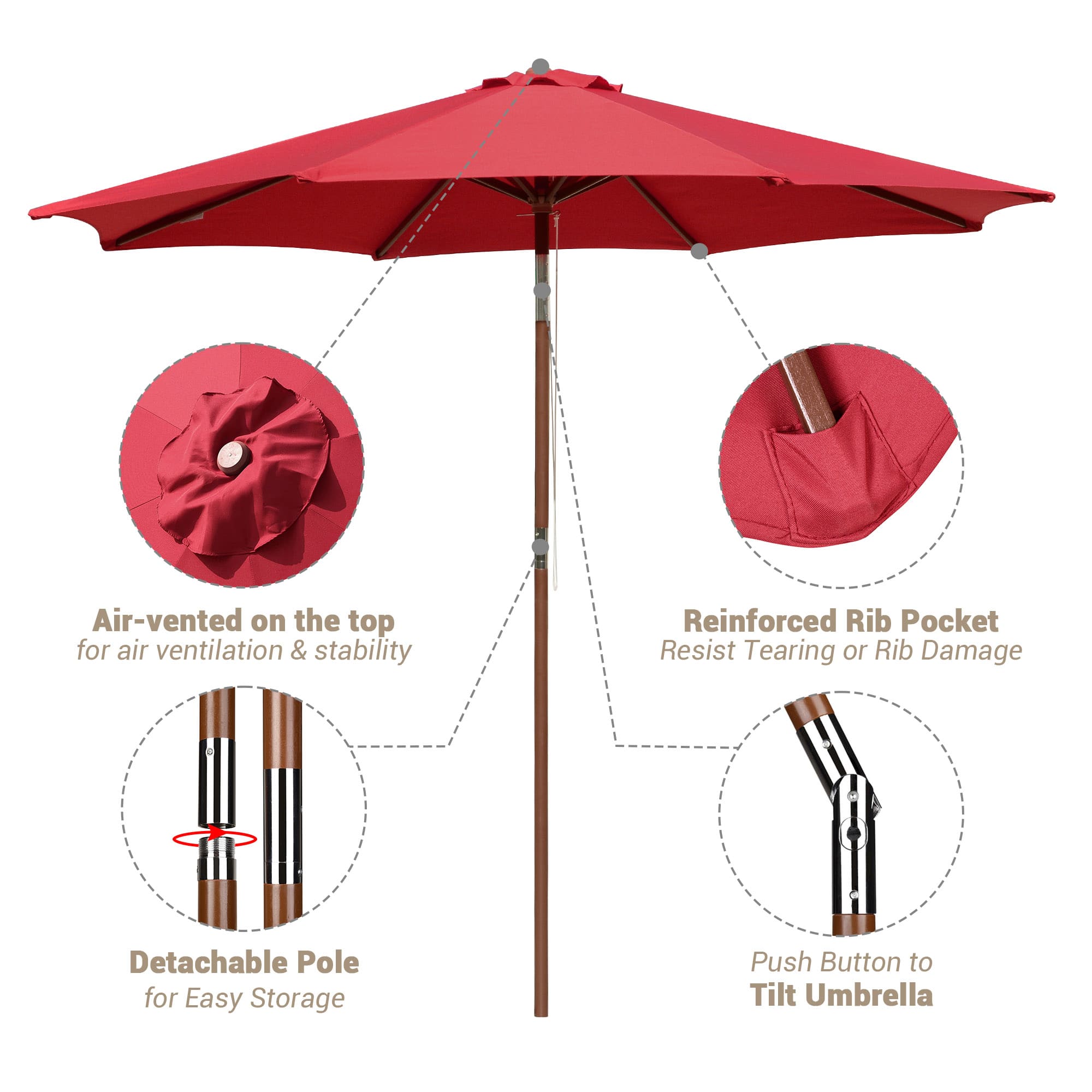 Yescom 07UMB034-9WT-02-LO Umbrellas-2 - View #3