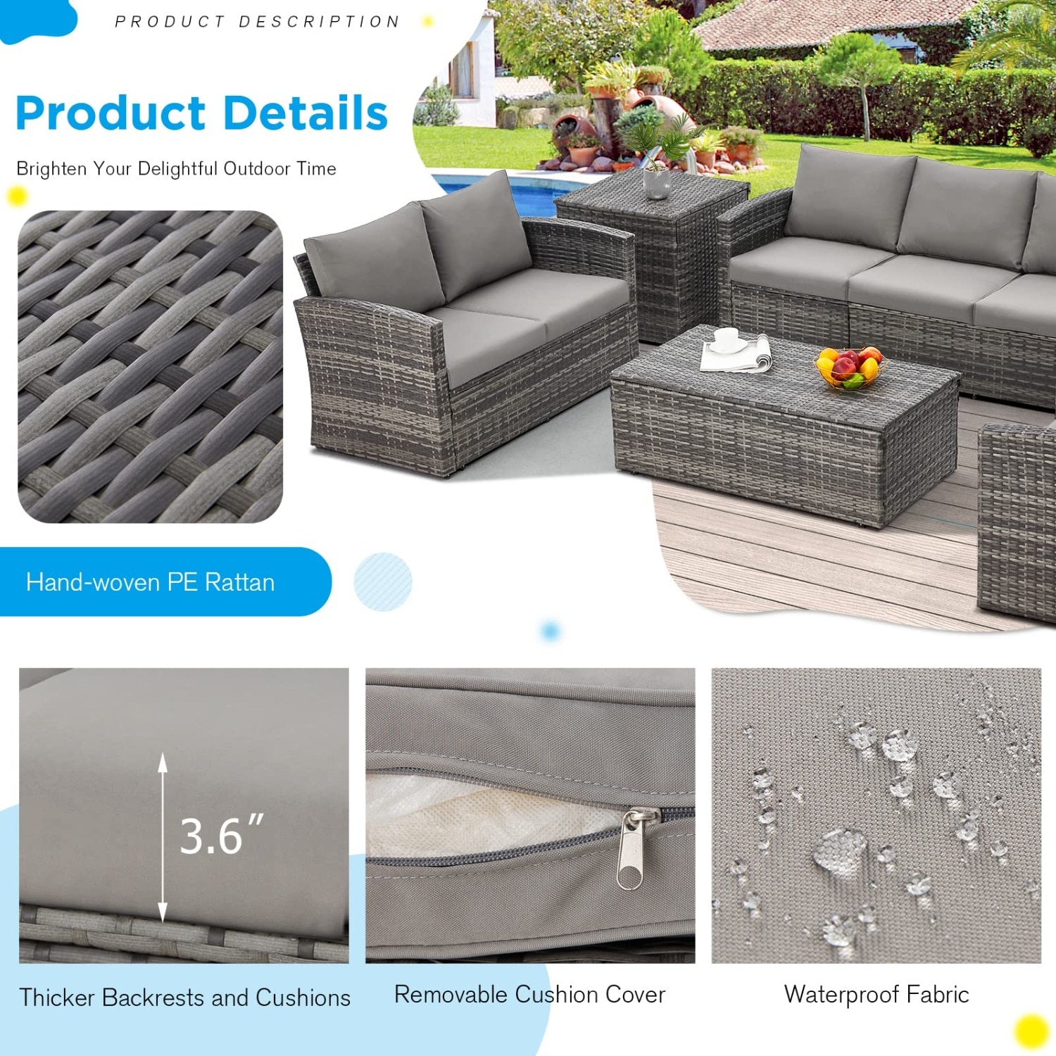 AECOJOY 16080GR-LS01 Patio-Sofas-Daybeds - View #3