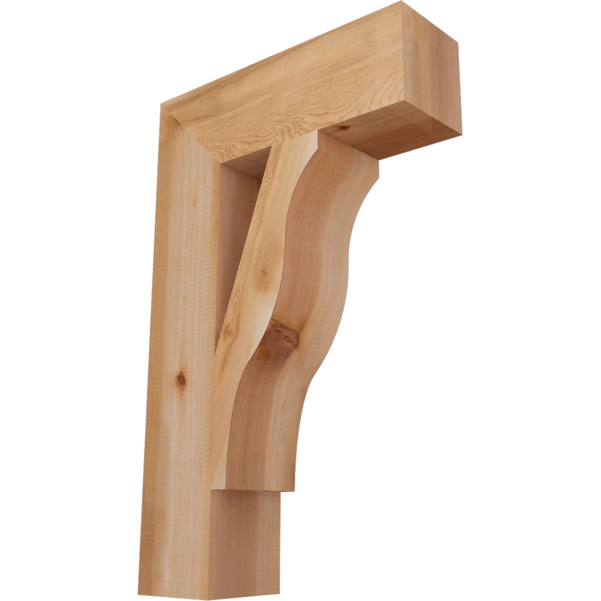 Ekena Millwork BKT06X20X32FST05SWR Funston Block Smooth 5-1/2-in x 20-in x 32-in Western red cedar Brown Wood Standard bracket