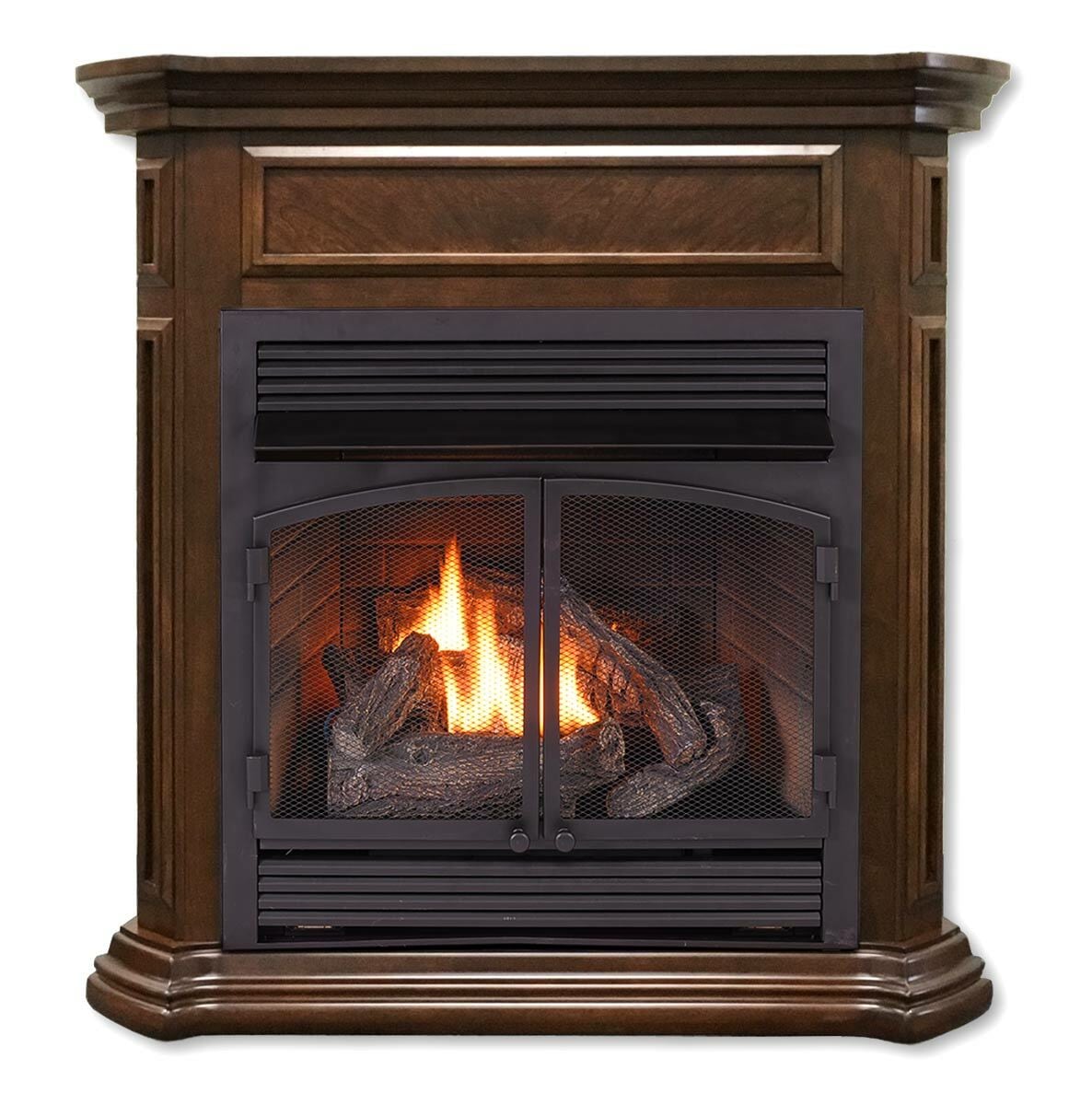 Duluth Forge DFS-400R-4NG 44-Inches Nutmeg Ventless Liquid Propane and Natural Gas Fireplace