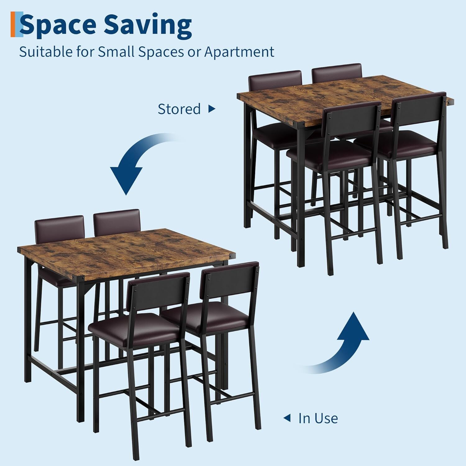 Garvee XSN-PHO-WN725-BR Dining-Tables - View #3