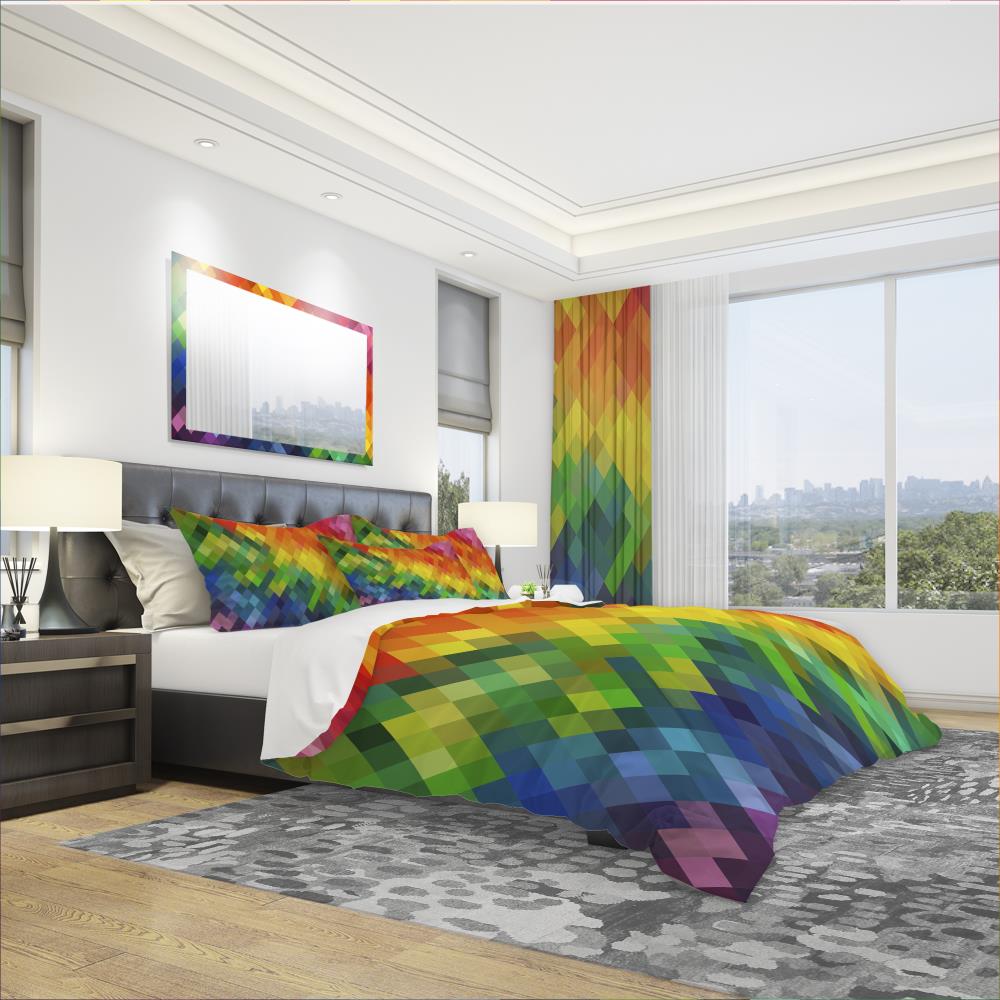 Designart BED18830-Q 3-Piece Red Queen Duvet Cover Set