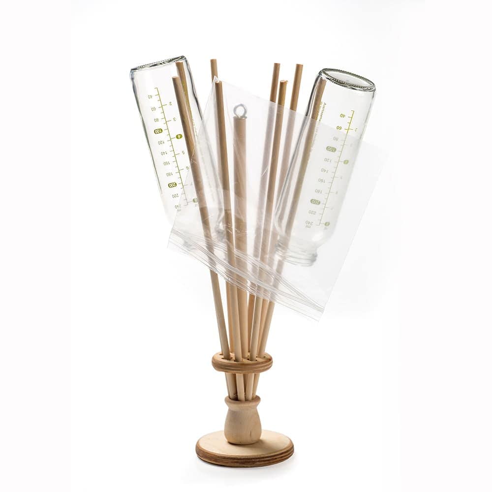 Lehman's 100016626 Lehmans Economical and Eco-Friendly Wooden 8-Arm Bag Holder and Bottle Dryer